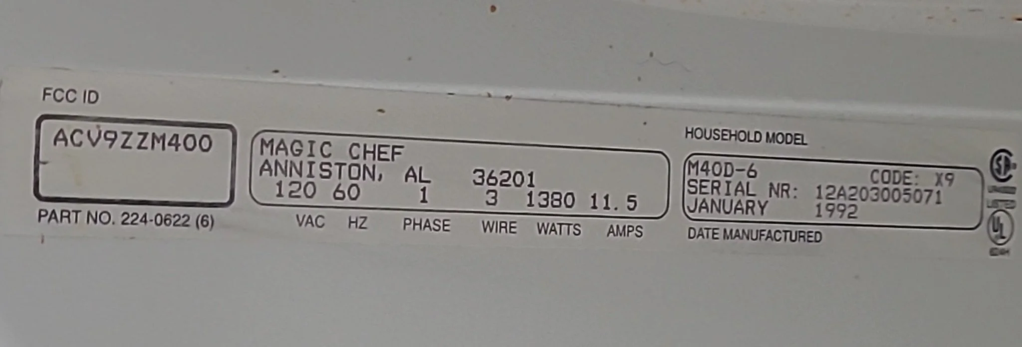 Used RV Microwave Magic Chef 21 3/4" W X 15" H X 15 1/2" D - Image 4