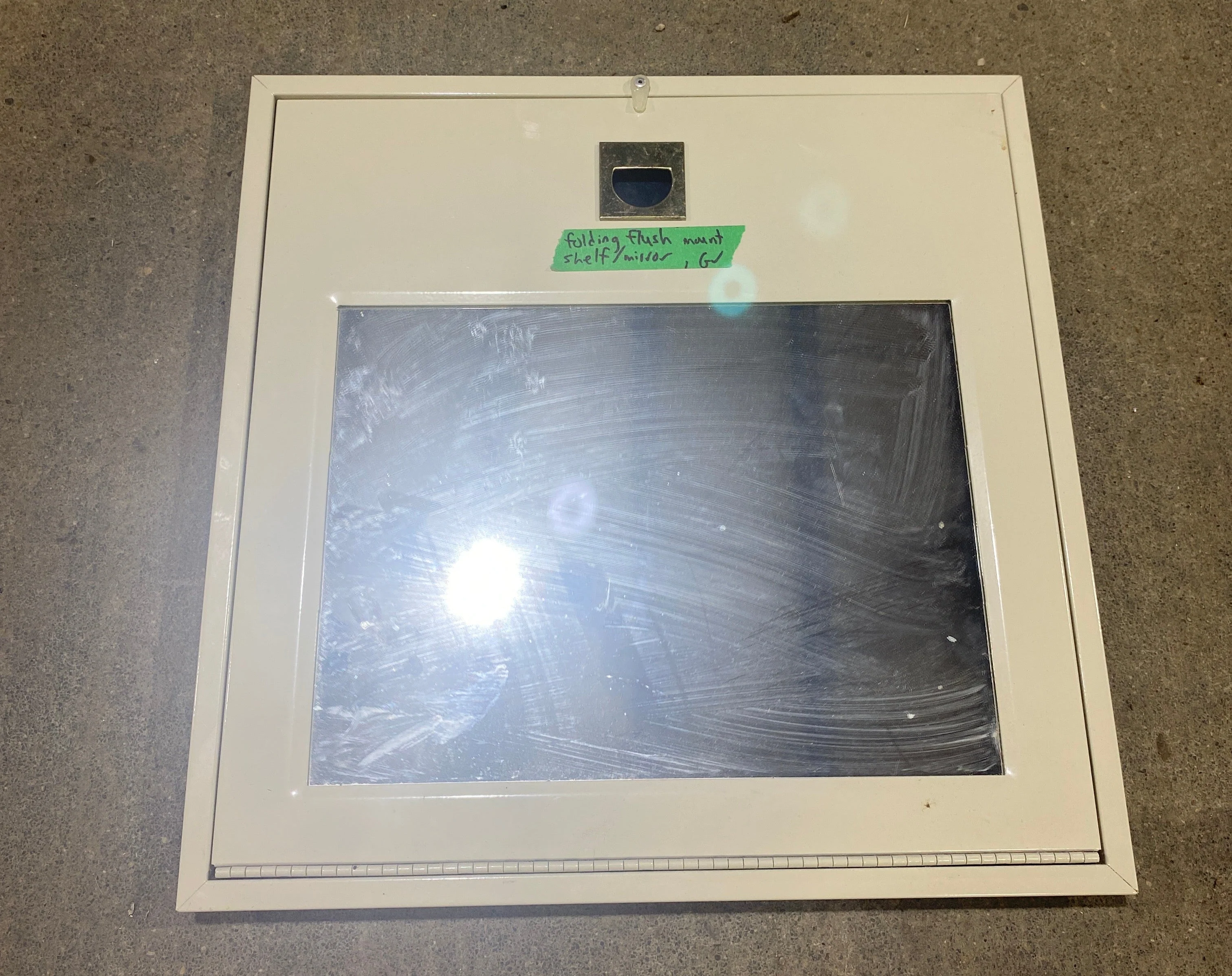 Used RV Mirror & Fold Down Table Top/ Tray 16" W x 16" H