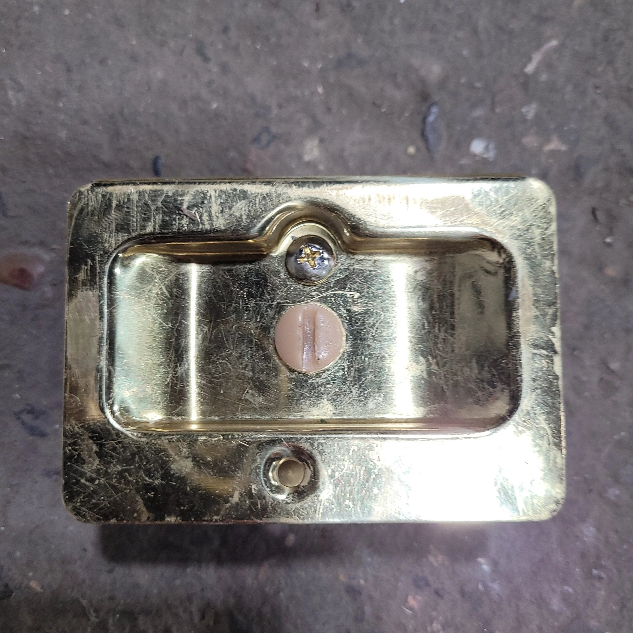 Used RV Pocket Door Brass Privacy Lock - Image 3