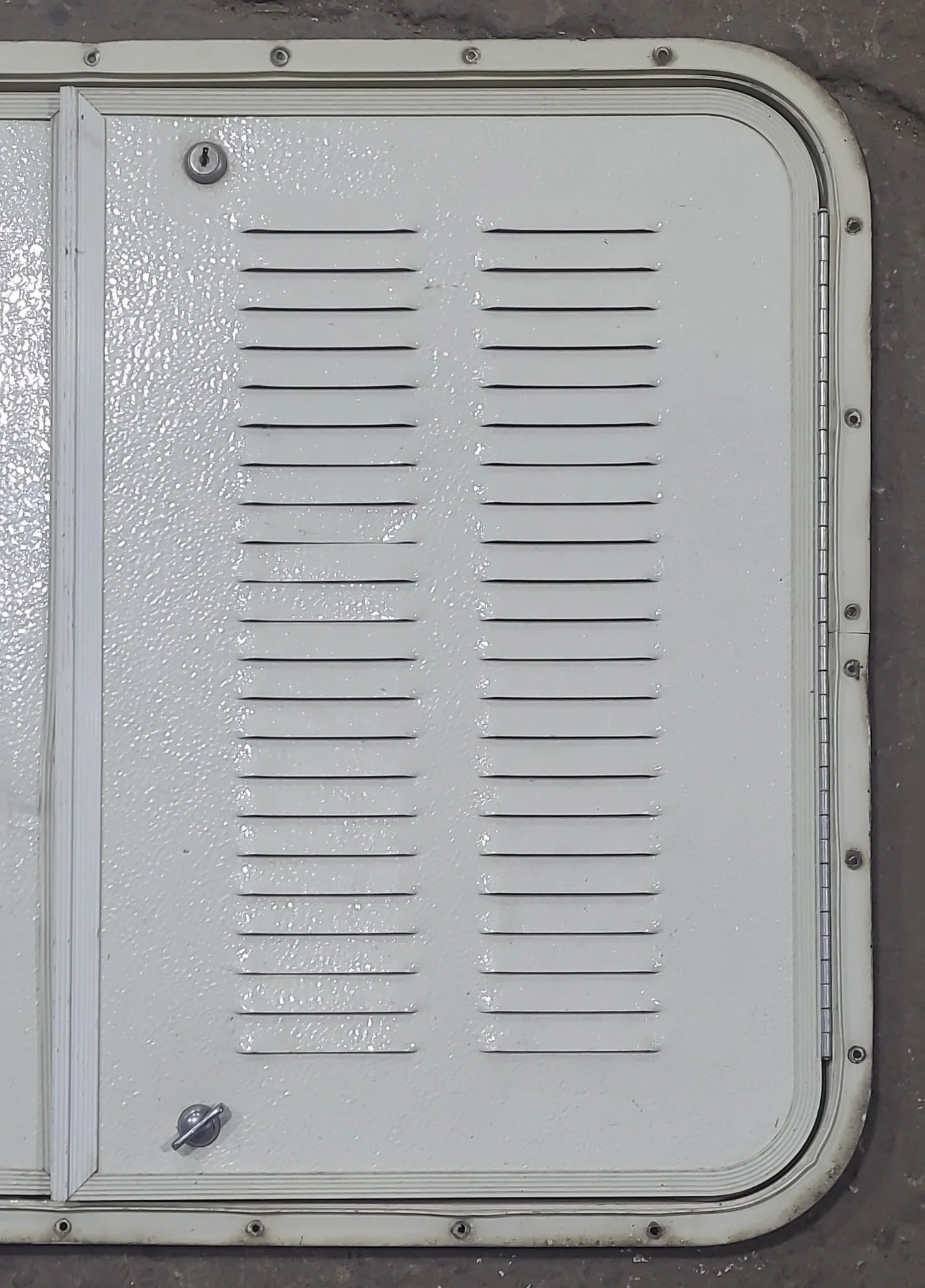 Used RV Radius Battery / Propane Cargo Door 31 3/4 x 23 1/2 x 3/4"D - Image 3