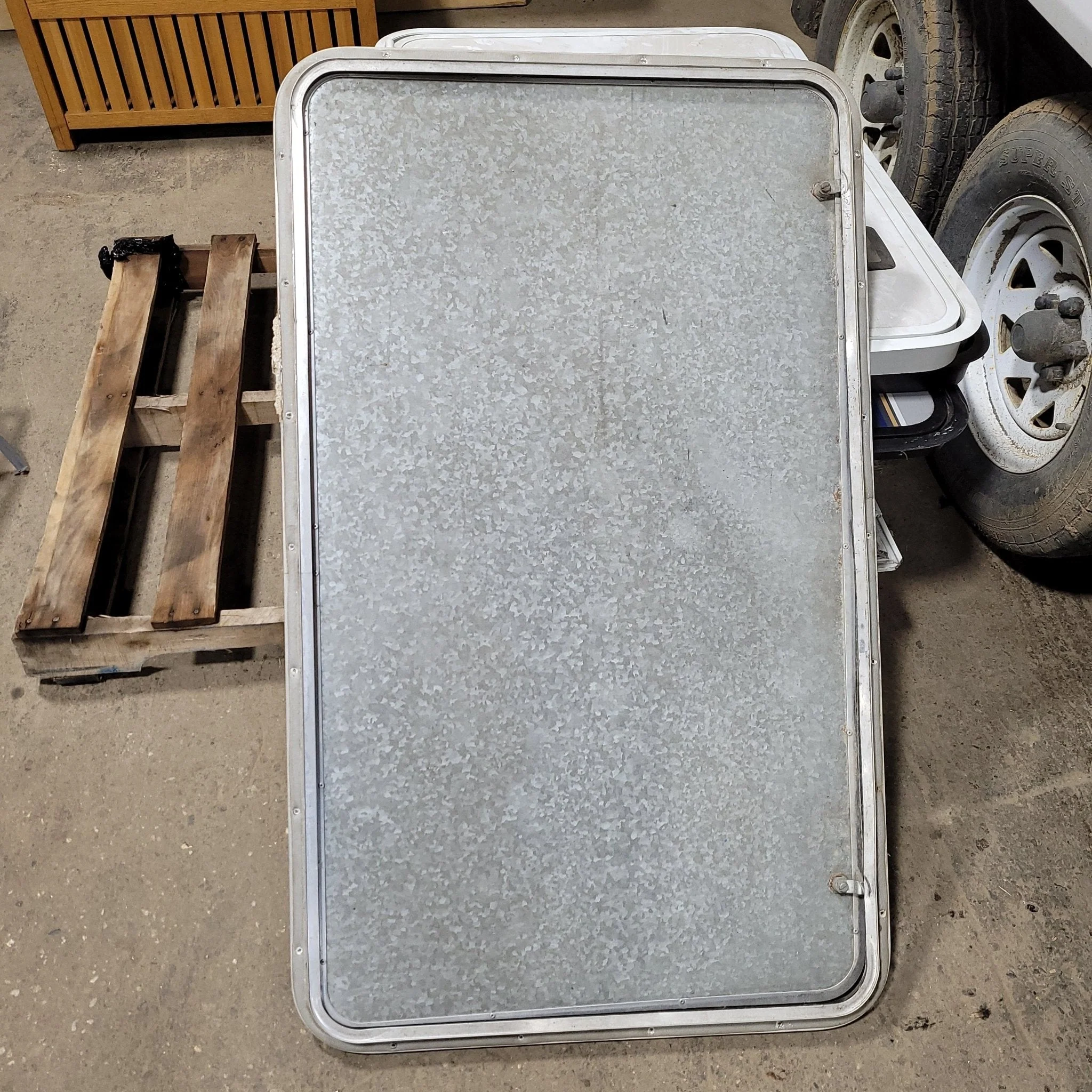 Used RV Radius Battery / Propane Cargo Door 44 X 26 X 1 1/2" D