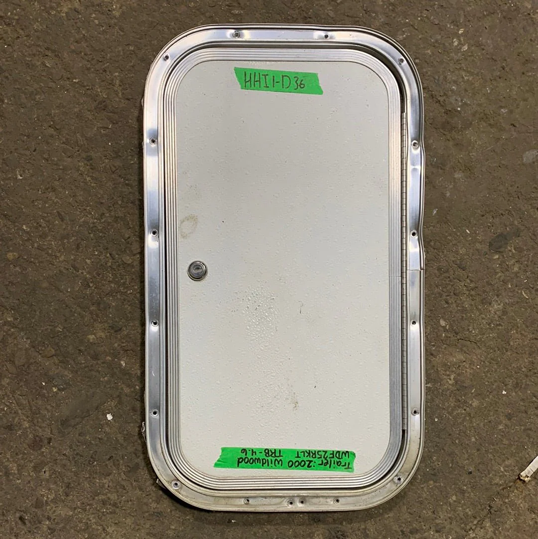 Used RV Radius Cargo / compartment Door 19 3/4 x 10 7/8" x 5/8"
