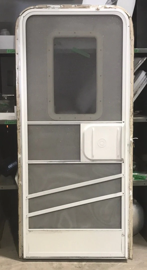 Used RV Radius Corner Entry Door 72" H x 33 1/4" W x 2 1/4" D - Image 2