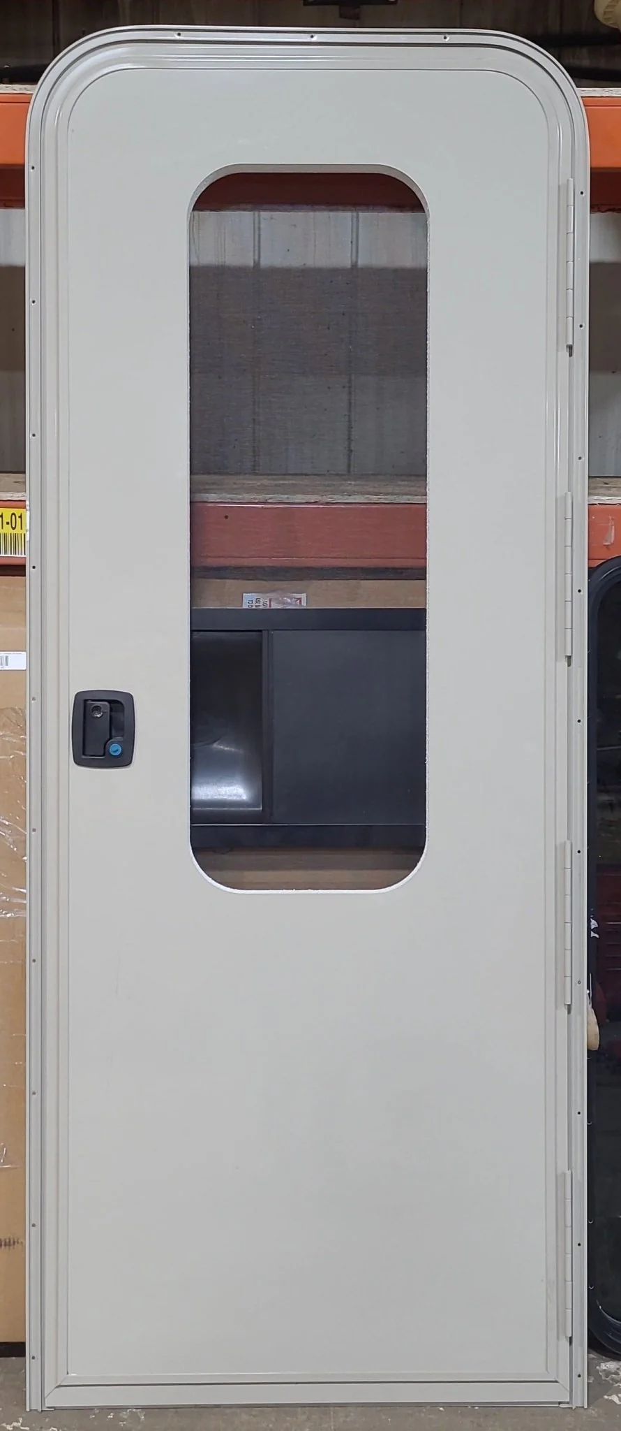 Used RV Radius Entry Door 29 1/2" x 77 1/2" Challenger Door (CARB 93120P2)
