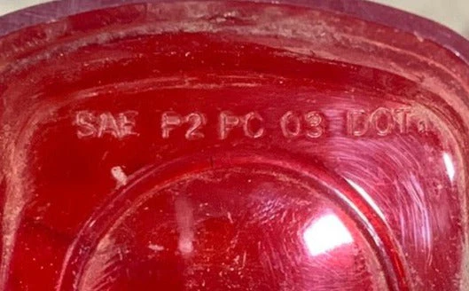 Used SAE P2 PC 03 DOT Replacement Lens for Marker Light - Red - Image 2