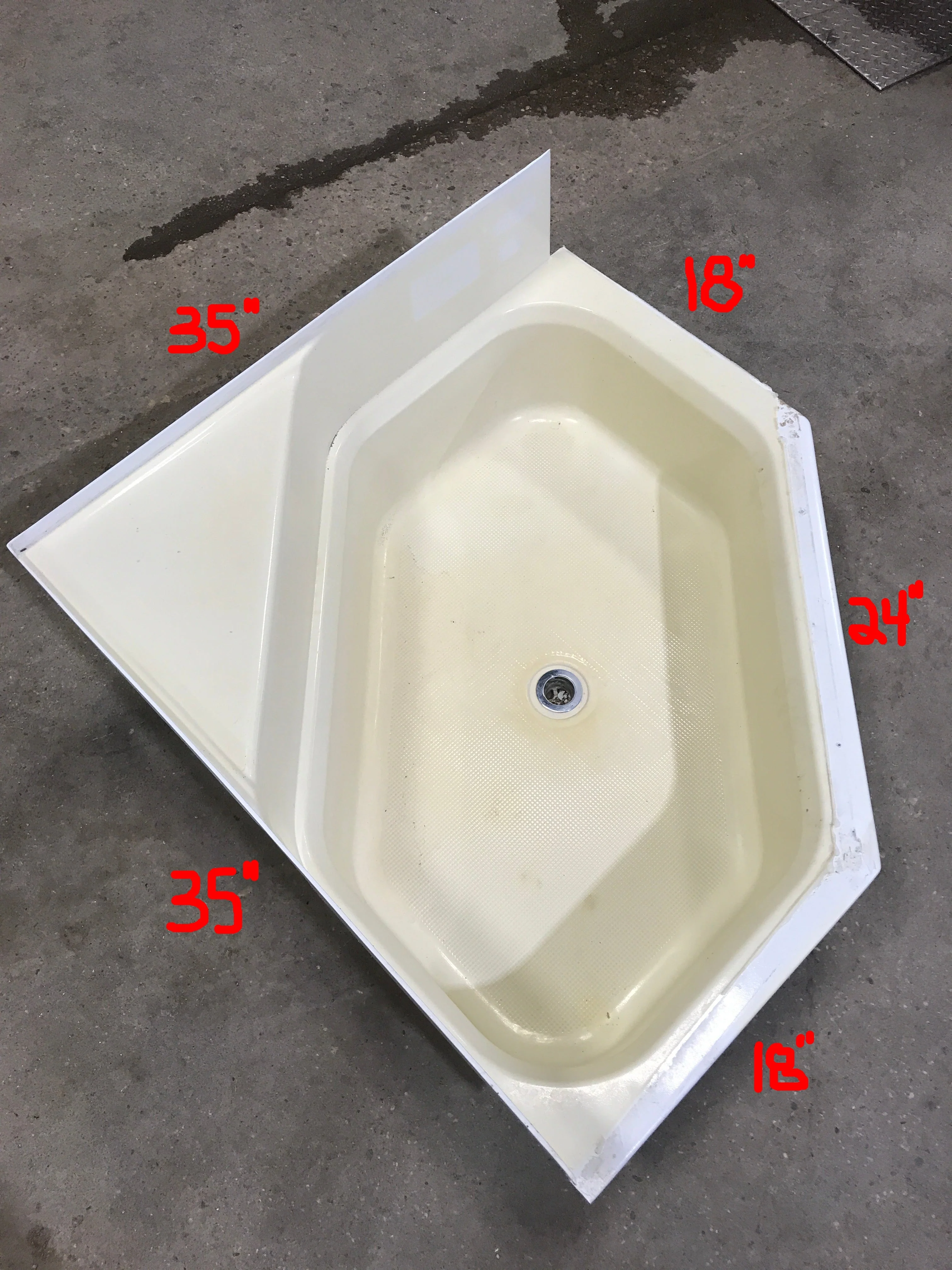 Used Shower Base/ Pan, With Seat - Image 2