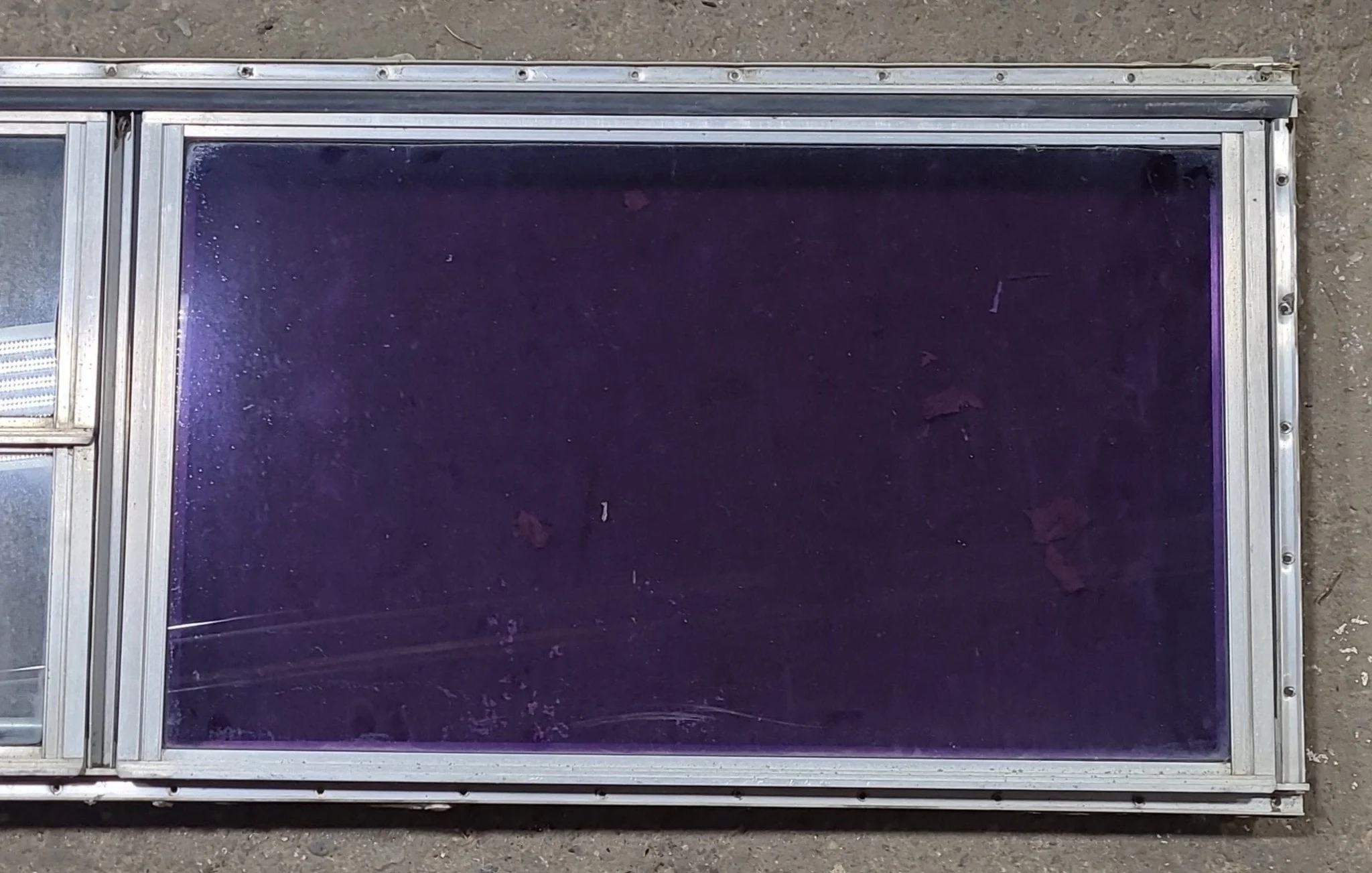 Used Silver Square Emergency Opening Window: 47 3/4" W x 18" H x 1 3/8" D - Image 2