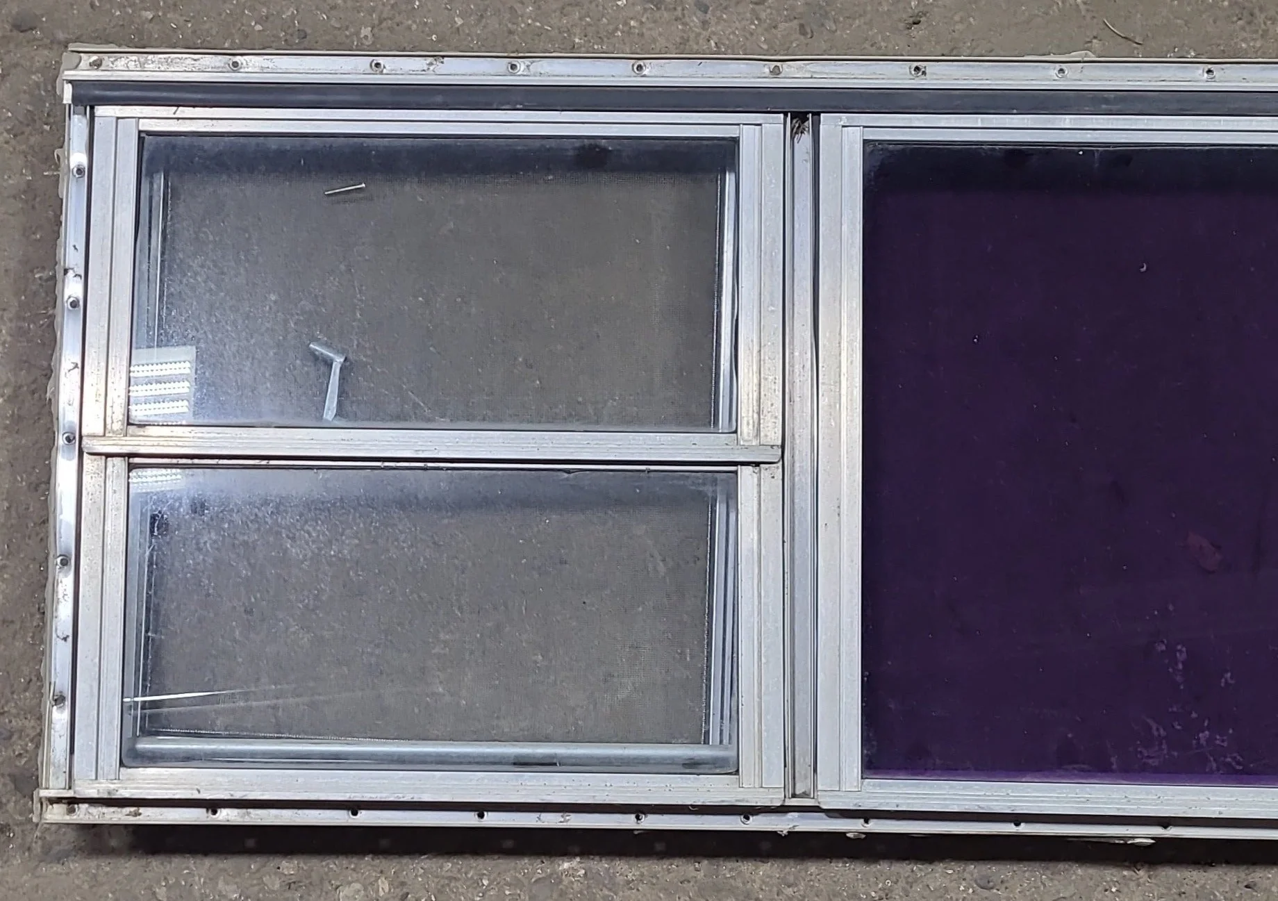 Used Silver Square Emergency Opening Window: 47 3/4" W x 18" H x 1 3/8" D - Image 3