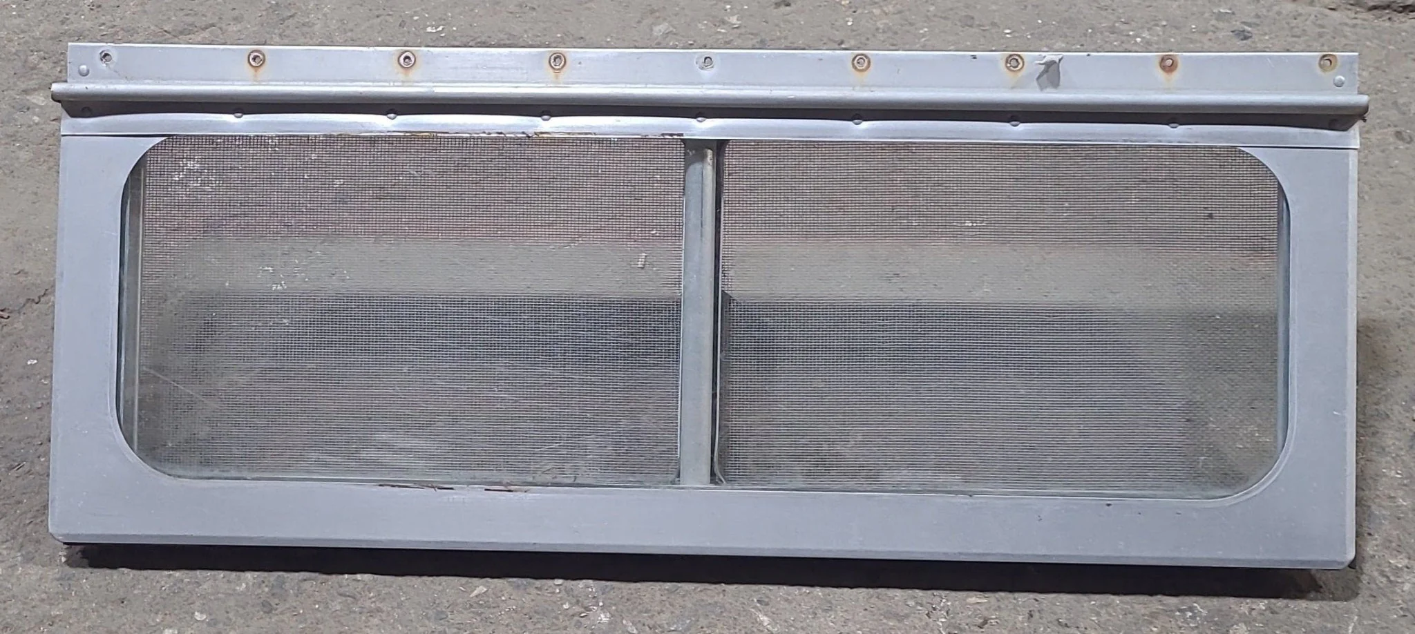 Used Silver Square Opening Window: 24" W x 8 1/2" H x 3/4" D