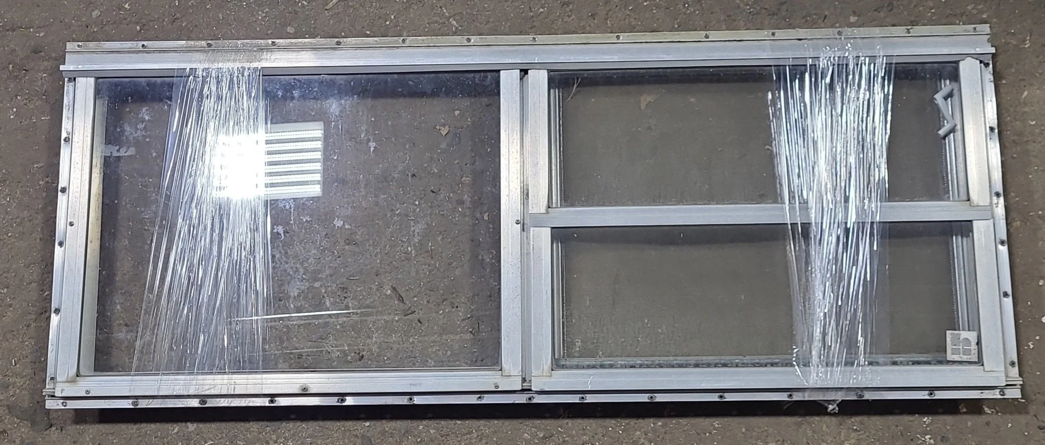 Used Silver Square Opening Window: 47 3/4" W x 17 5/8" H x 1 1/2" D