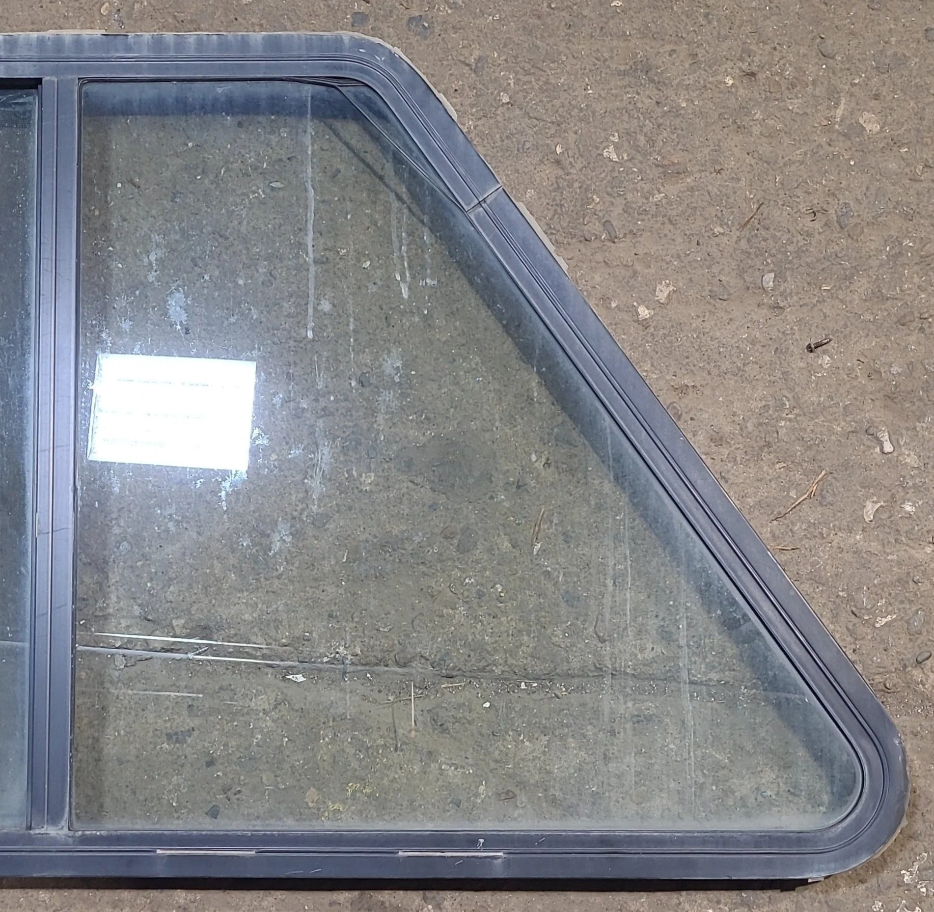 Used Slanted Black Radius Opening Window : 37 3/4" W x 25 1/4" H x 1 3/4" D - Image 2