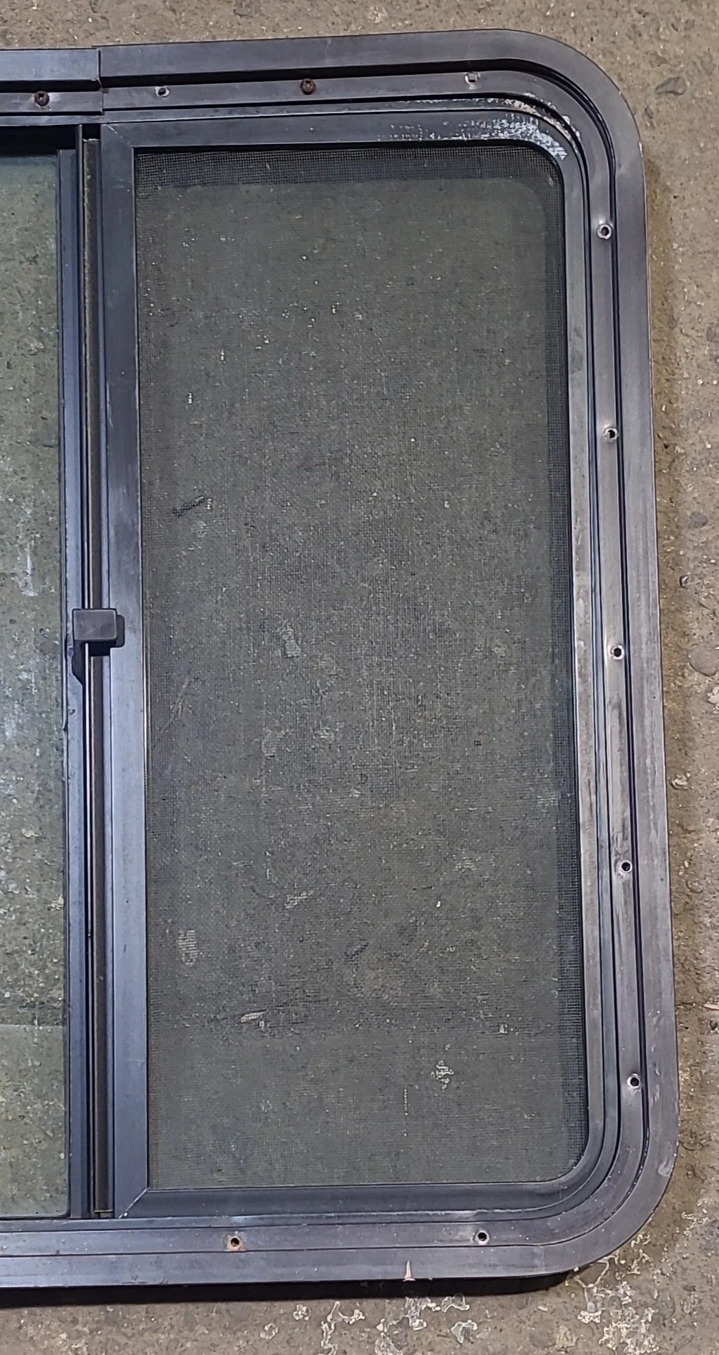 Used Slanted Black Radius Opening Window : 37 3/4" W x 25 1/4" H x 1 3/4" D - Image 7