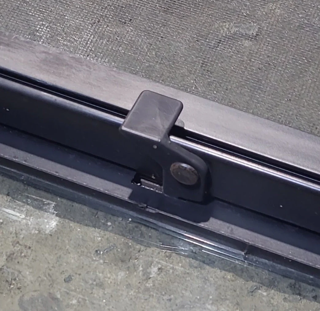 Used Slanted Black Radius Opening Window : 37 3/4" W x 25 1/4" H x 1 3/4" D - Image 9