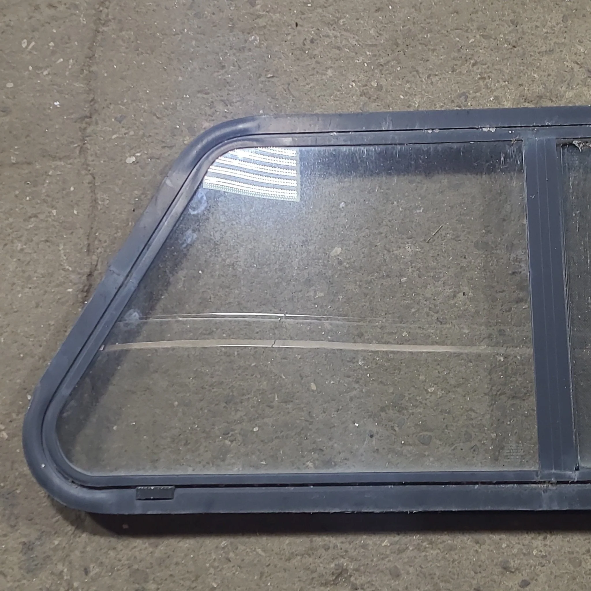 Used Slanted Black Radius Opening Window : 41 3/4" W x 17 3/4" H x 1 7/8" D - Image 3