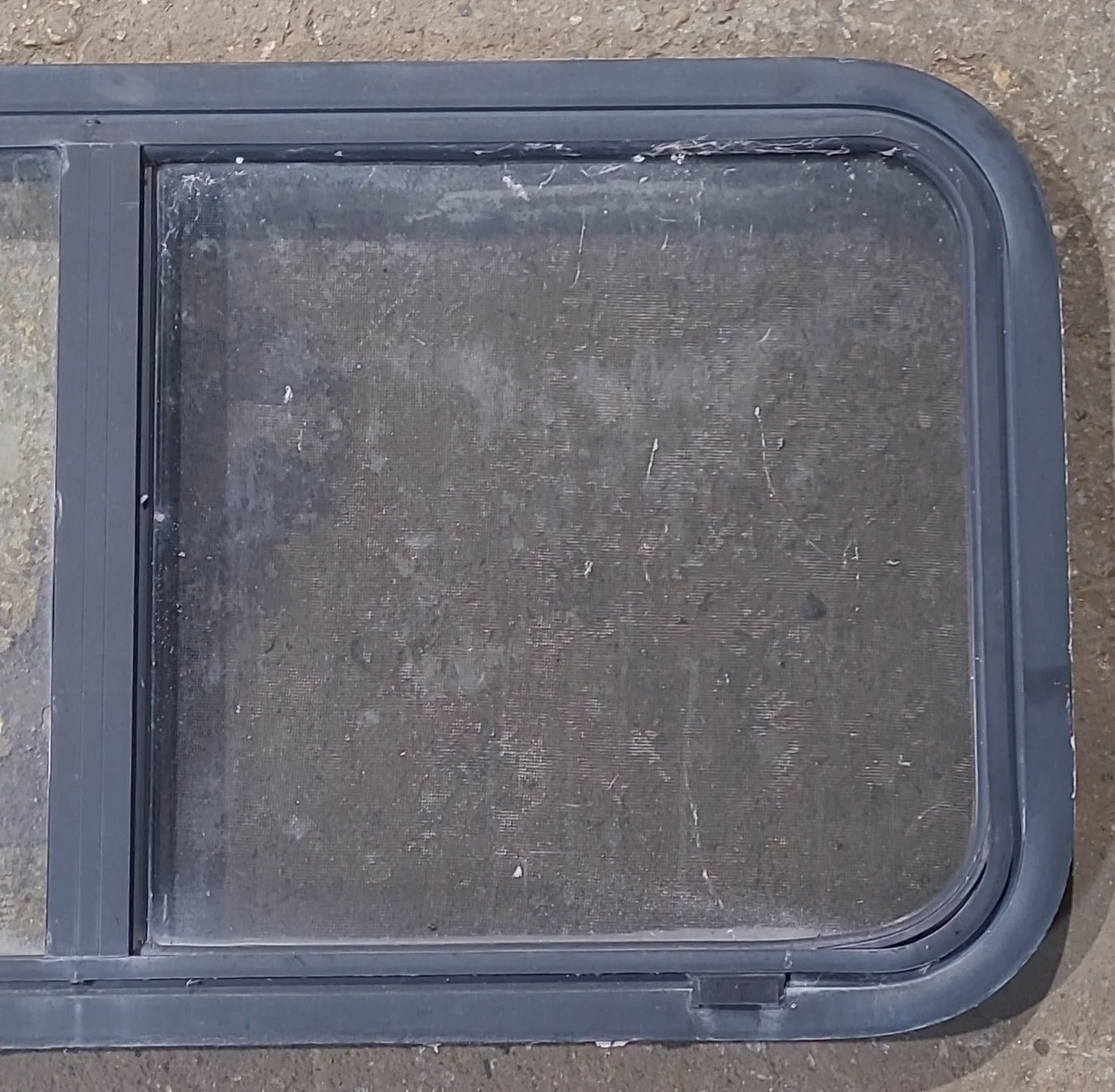 Used Slanted Black Radius Opening Window : 41 3/4" W x 17 3/4" H x 1 7/8" D - Image 3