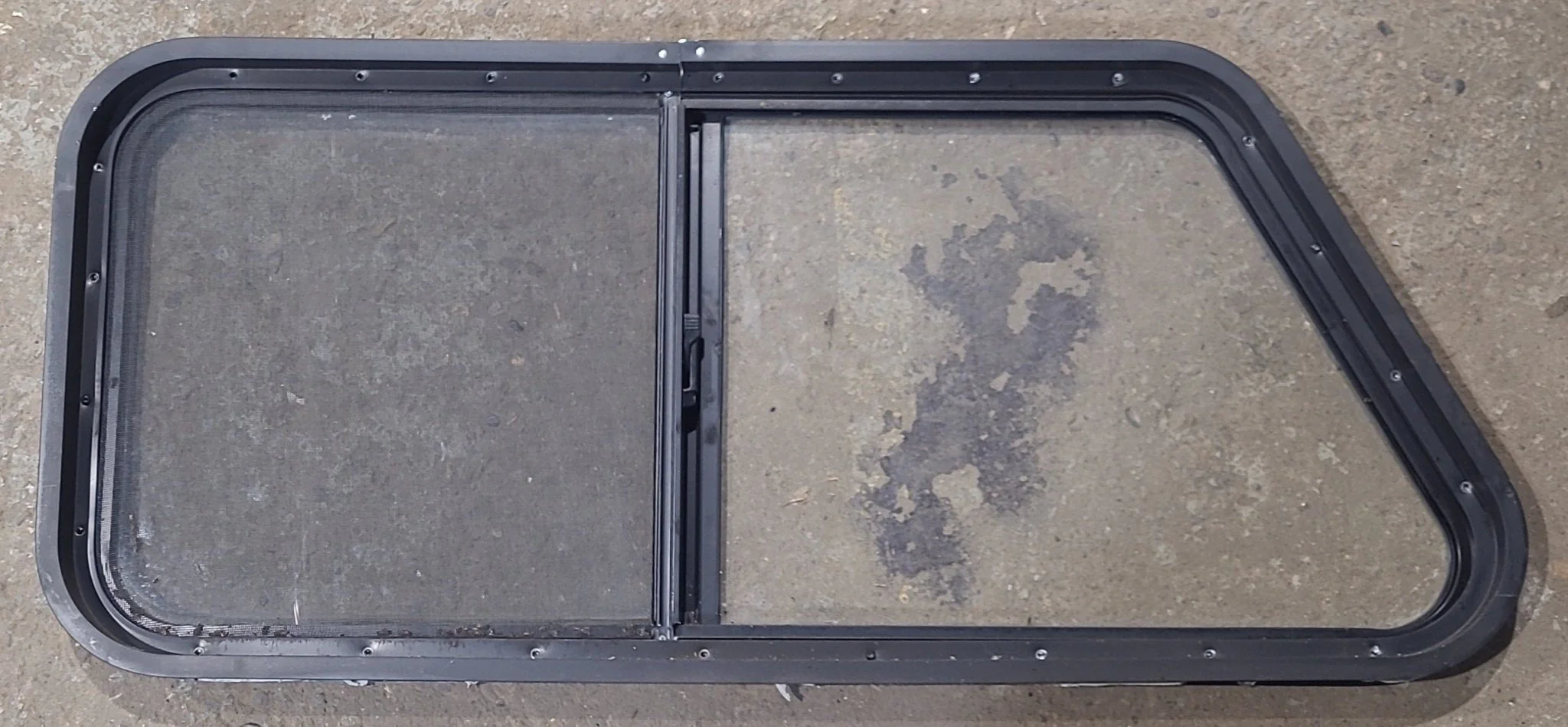 Used Slanted Black Radius Opening Window : 41 3/4" W x 17 3/4" H x 1 7/8" D - Image 6