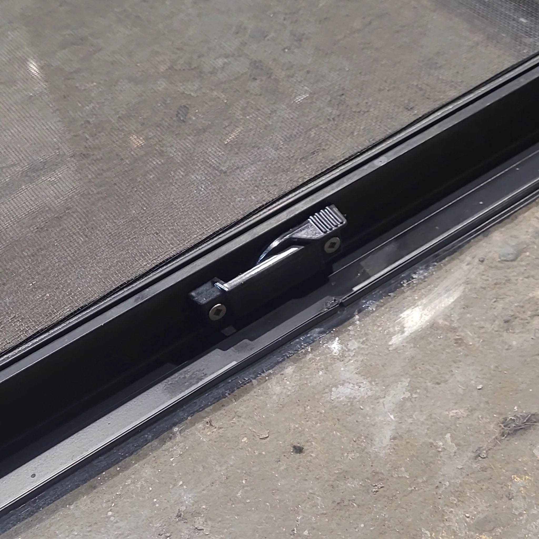 Used Slanted Black Radius Opening Window : 41 3/4" W x 17 3/4" H x 1 7/8" D - Image 9