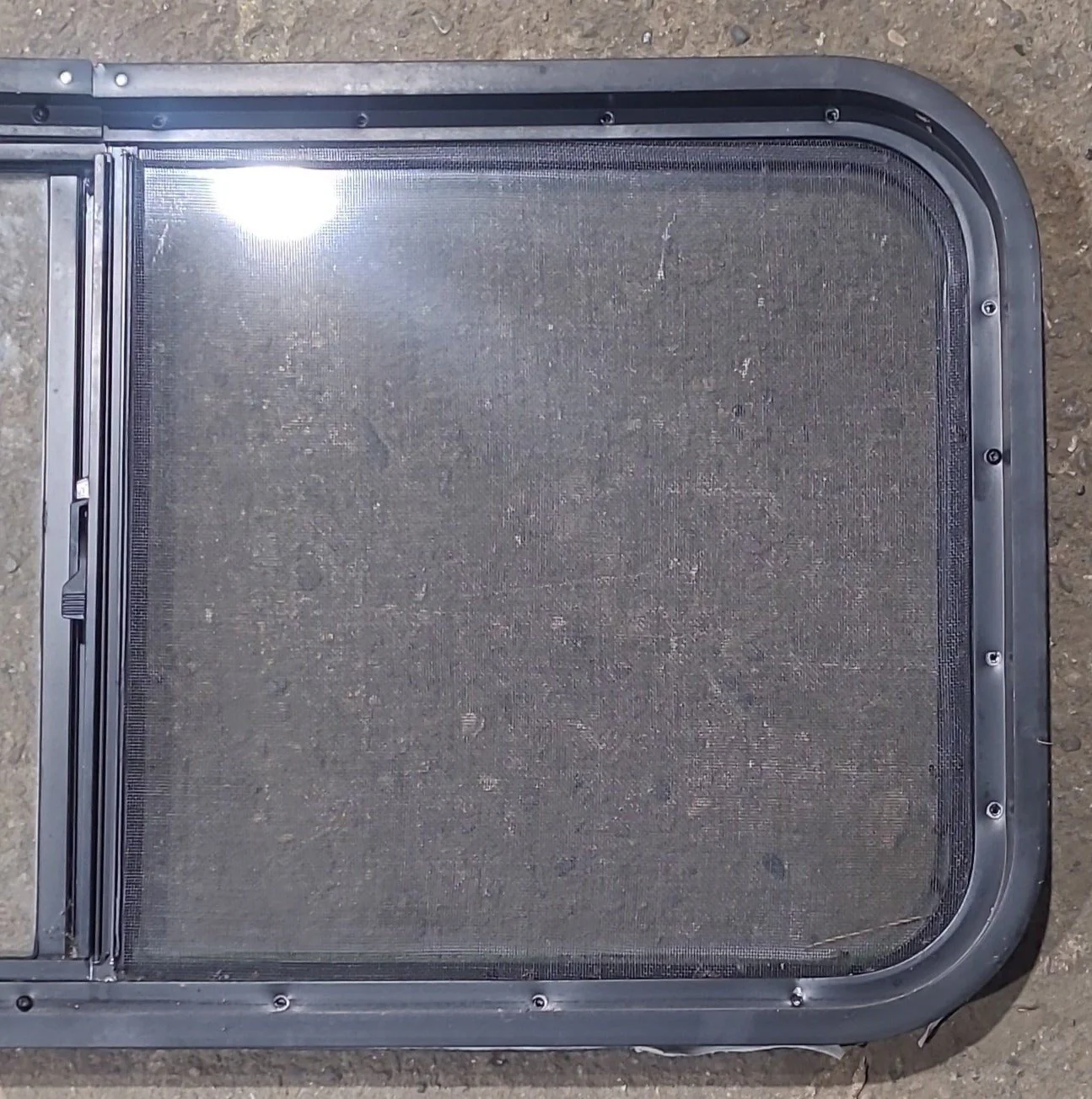Used Slanted Black Radius Opening Window : 41 3/4" W x 17 3/4" H x 1 7/8" D - Image 7