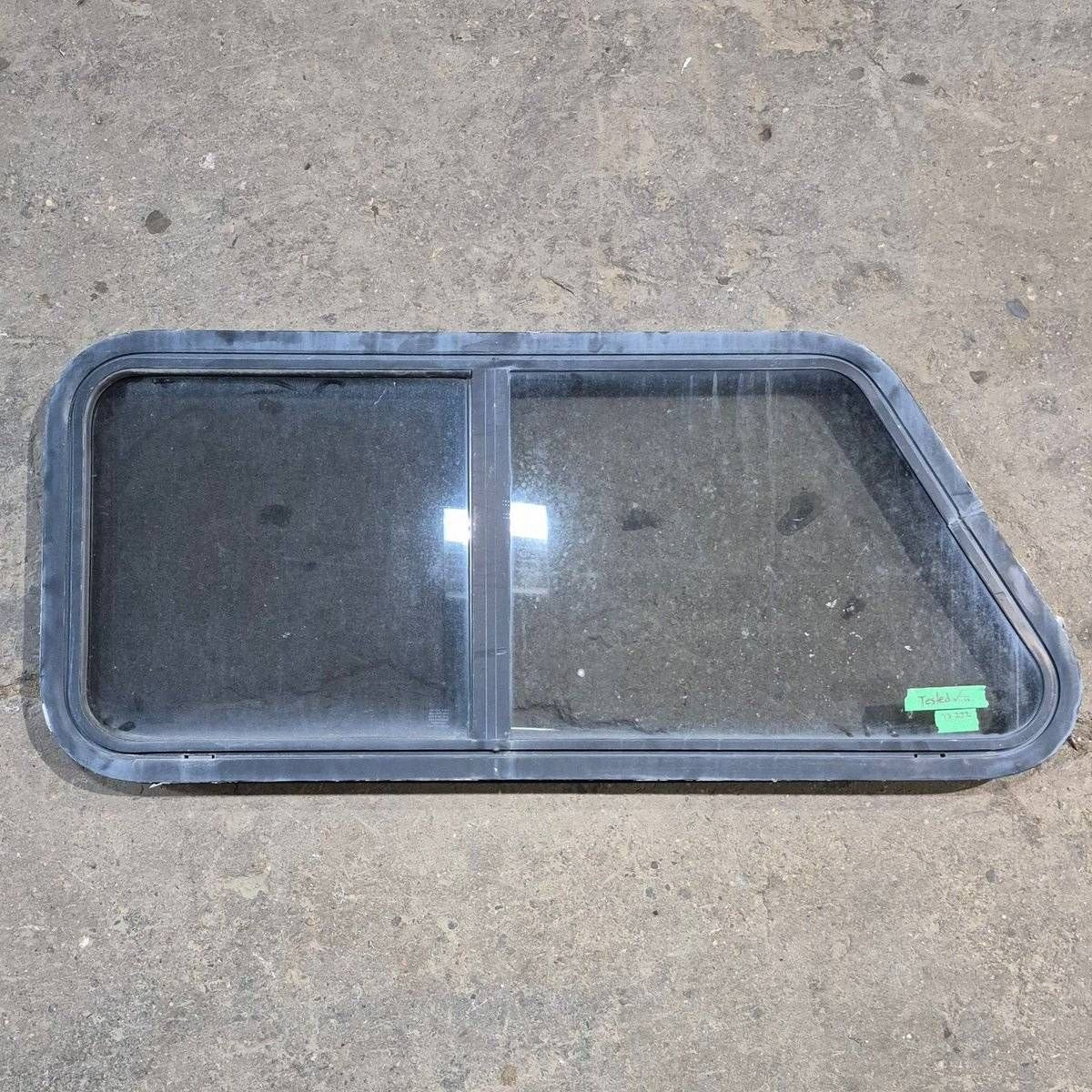 Used Slanted Black Radius Opening Window - 41.75" X 17 1/2" X 1.875"