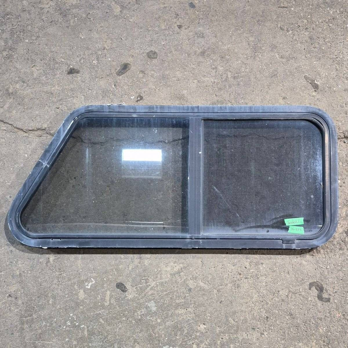 Used Slanted Black Radius Opening Window - 41.75" X 17 1/2" X 1.875"
