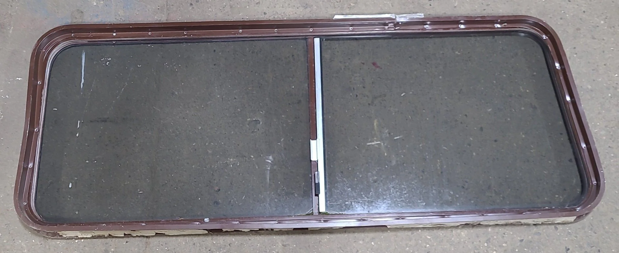 Used Slanted Brown Radius Opening Window : 22 1/8" H X 58 3/4" W X 2" D - Image 4