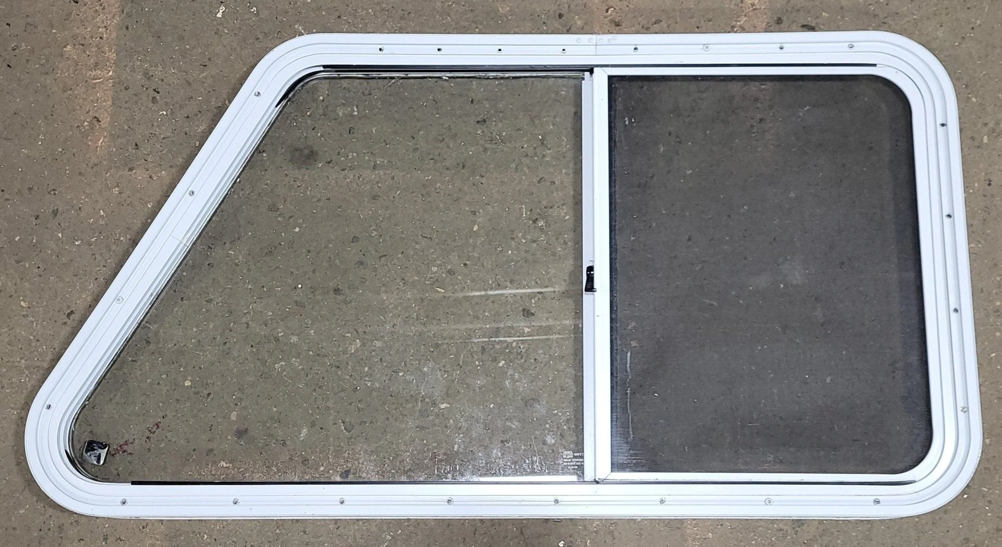 Used Slanted White Radius Opening Window : 21 1/2" H X 41" W X 2" D - Image 4