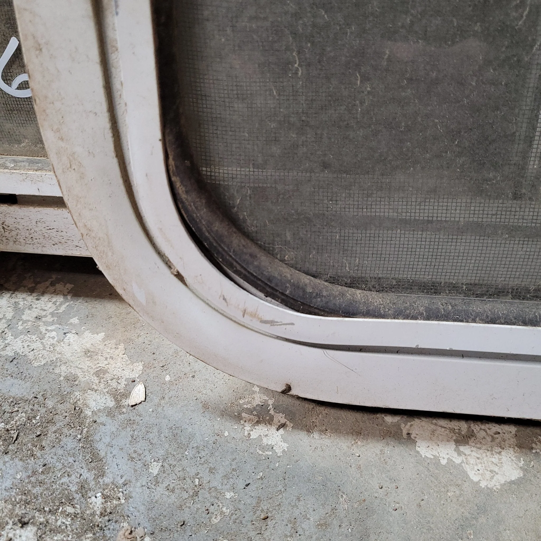 Used Slanted White Radius Opening Window : 42.5 X 16  X 2" D - Image 5