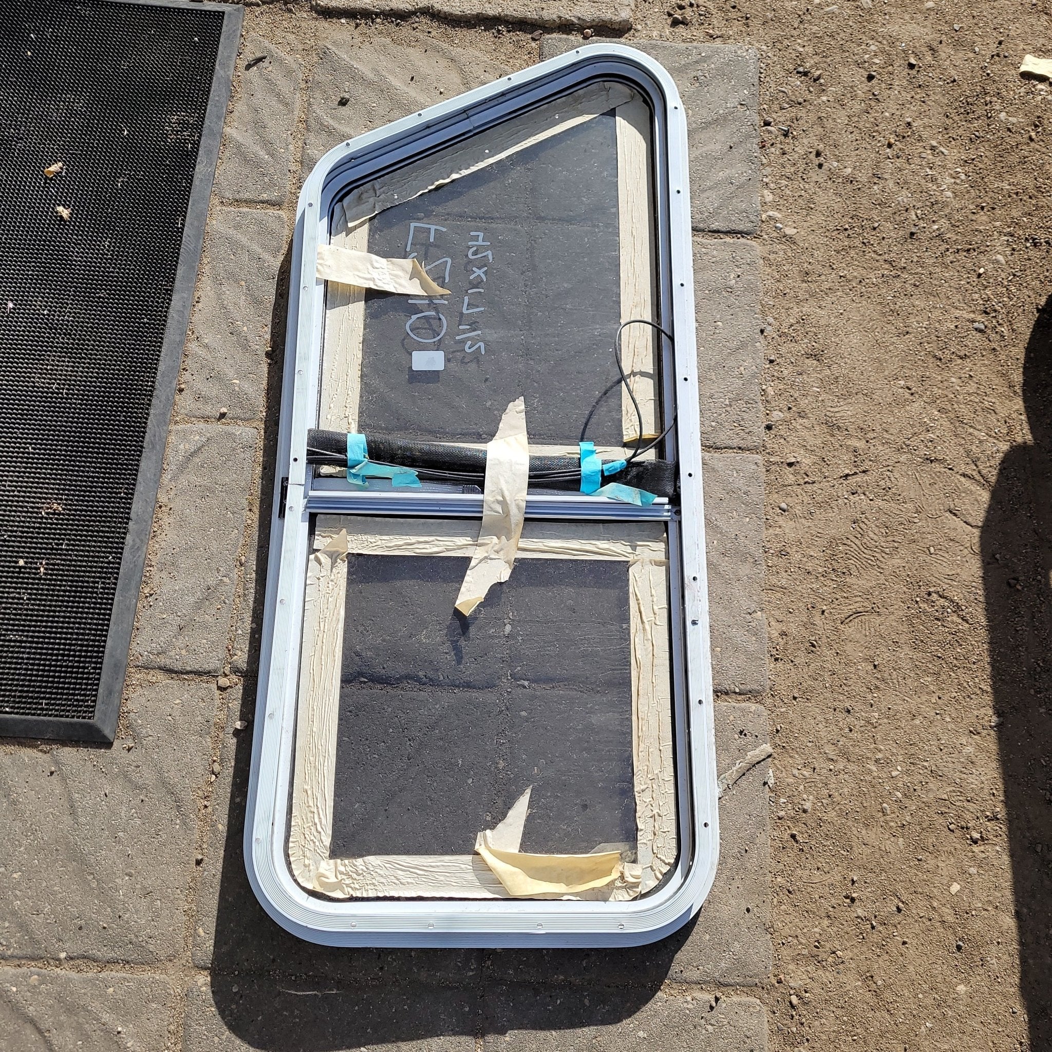 Used Slanted White Radius Opening Window : 42 X 17 1/2 X 2" D - Image 3