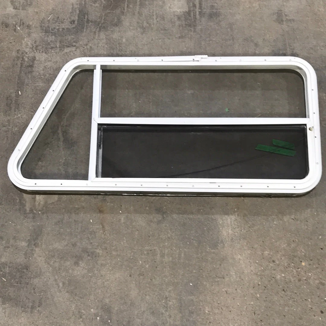 Used Slanted White Radius Opening Window : 47" W x 21 1/2" H x 1 1/2" D - Image 2