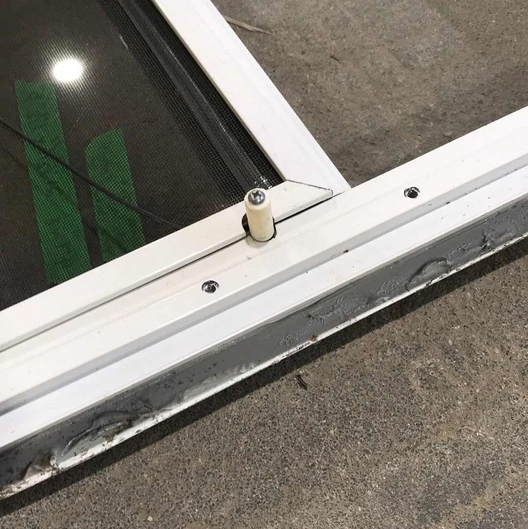 Used Slanted White Radius Opening Window : 47" W x 21 1/2" H x 1 1/2" D - Image 3
