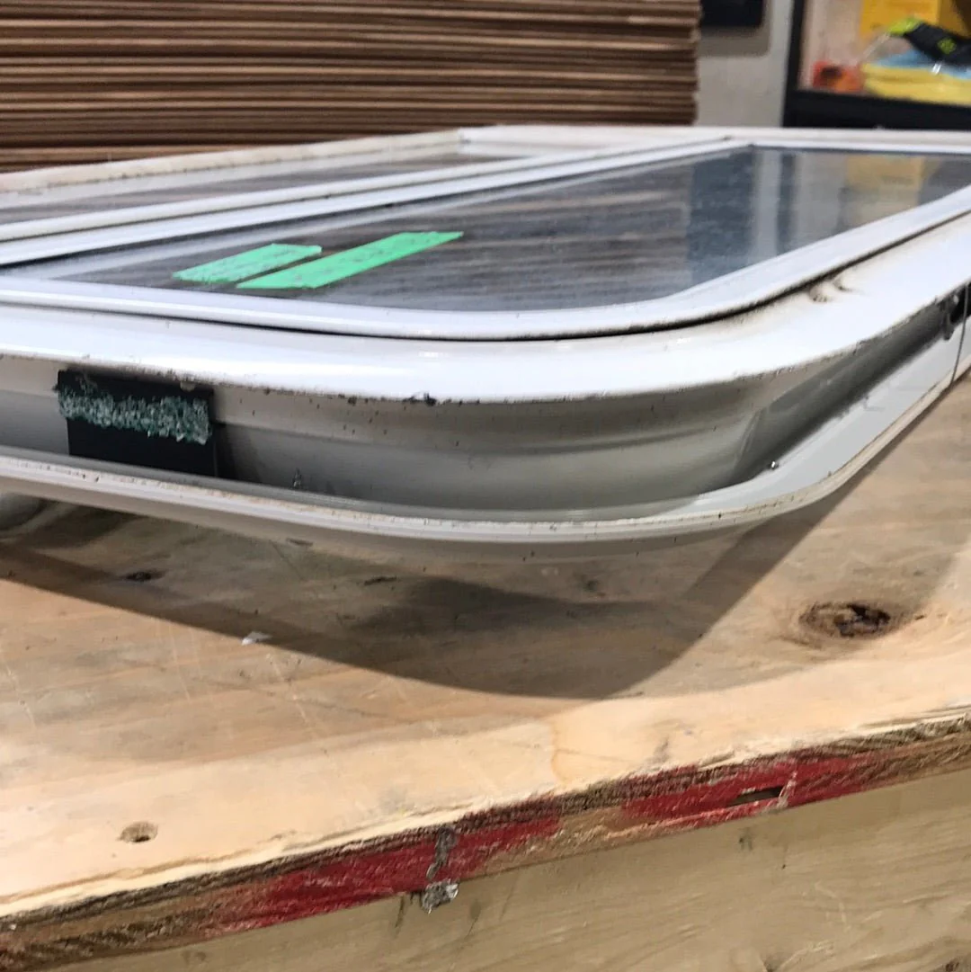 Used Slanted White Radius Opening Window : 47" W x 21 1/2" H x 1 1/2" D - Image 4