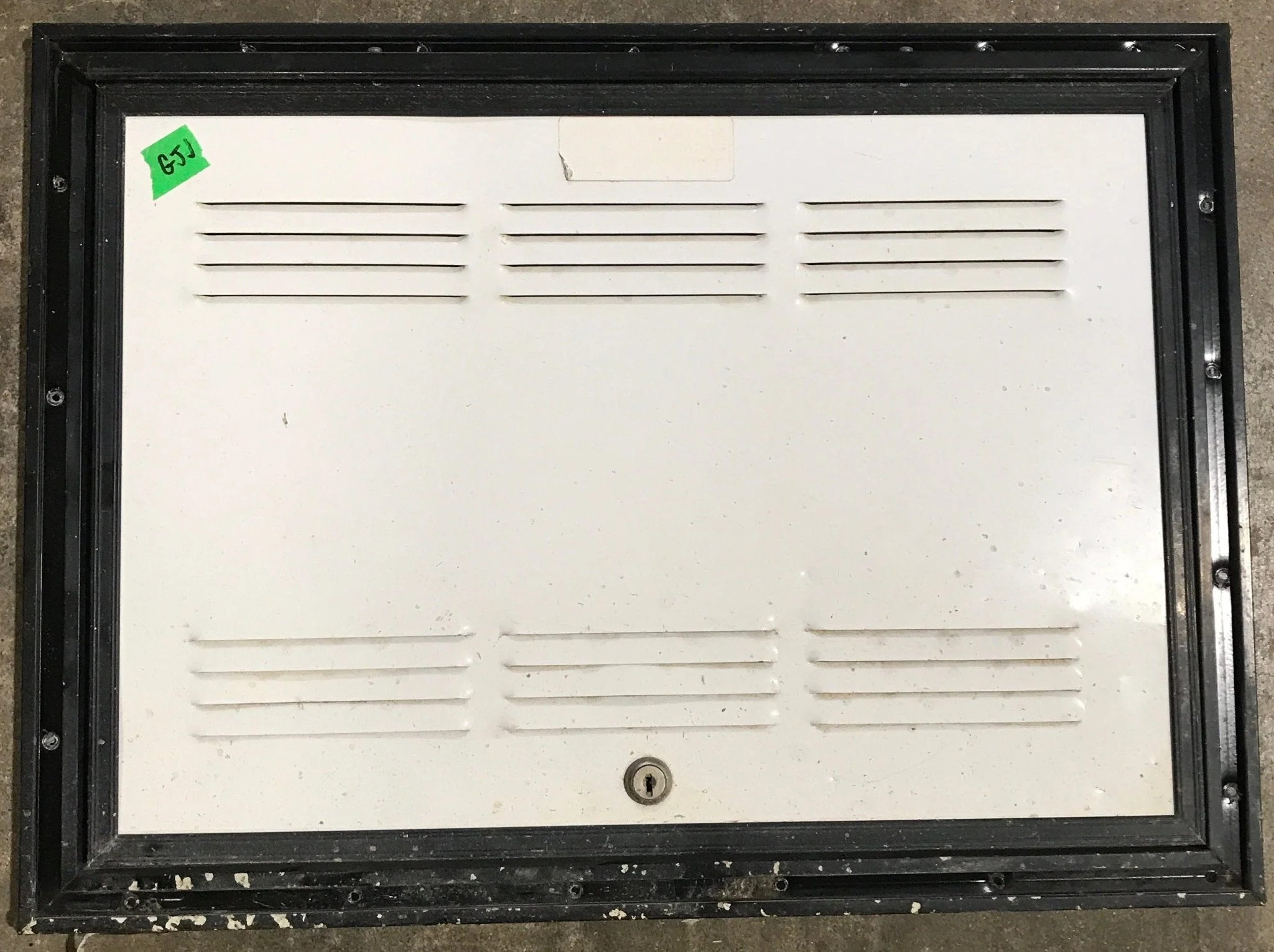 Used Square Cornered Battery/ Propane Cargo Door 20 3/4" x 14 3/4" x 3/4 "D
