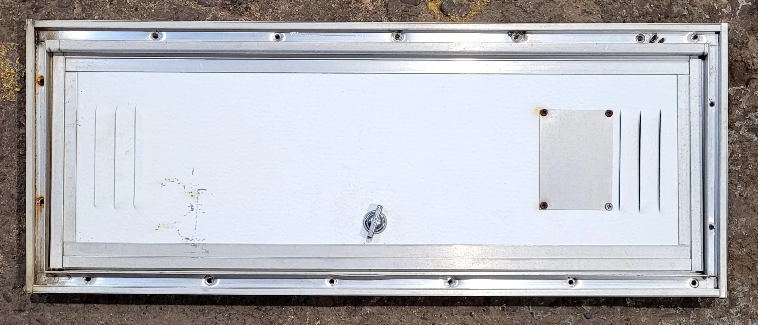 Used Square Cornered Battery/Propane Cargo Door 24 1/4" x 8 1/4" x 3/4" D