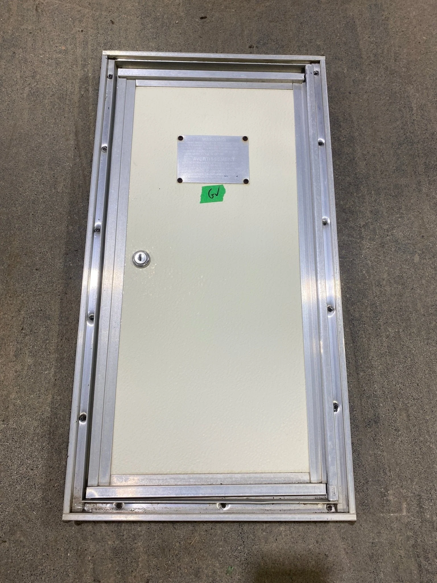 Used Square Cornered Cargo Door 10 1/2" W x 22 1/2 H x 1" D