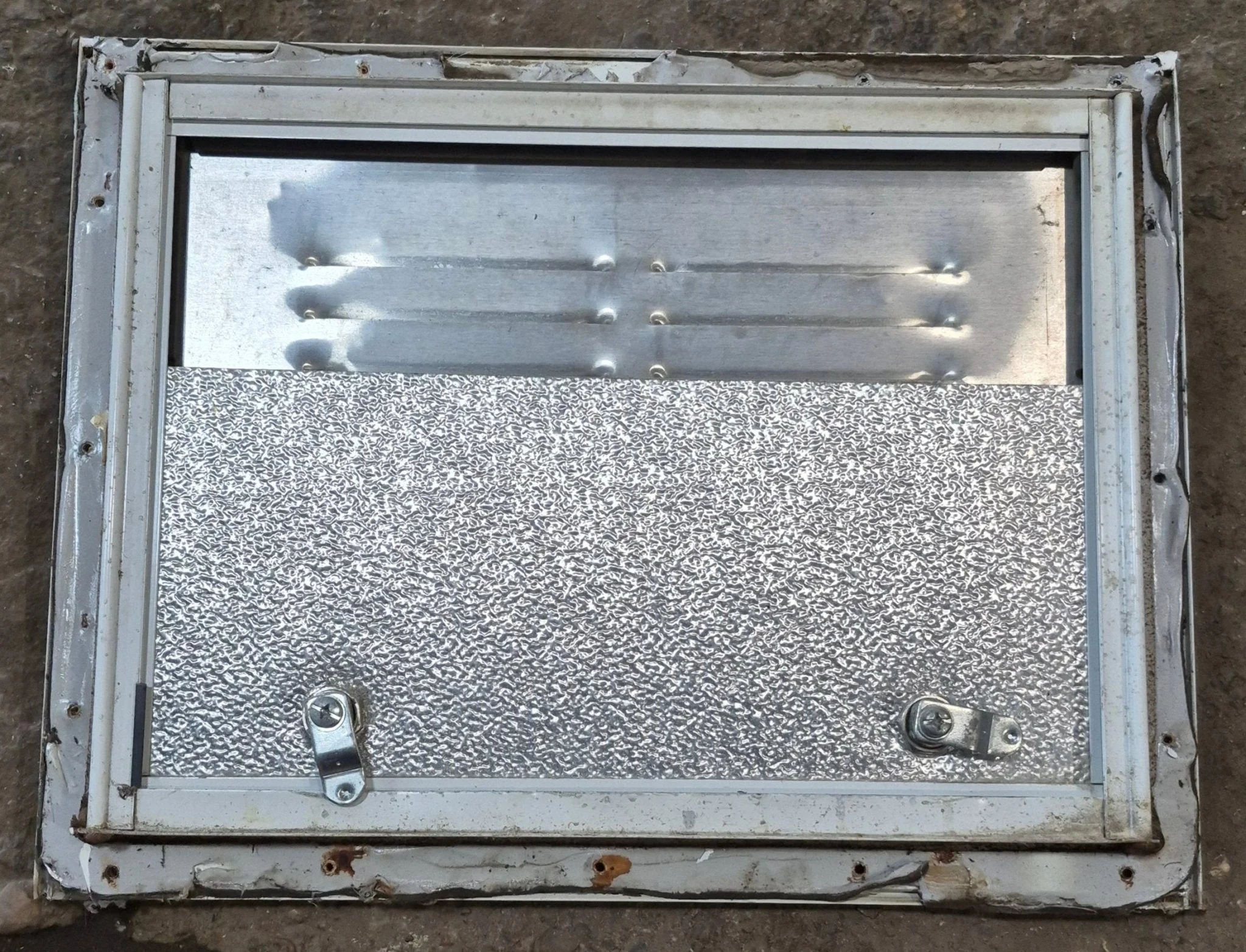 Used Square Cornered Battery/ Propane Cargo Door 16 x 11 7/8 x 3/4"D - Image 2