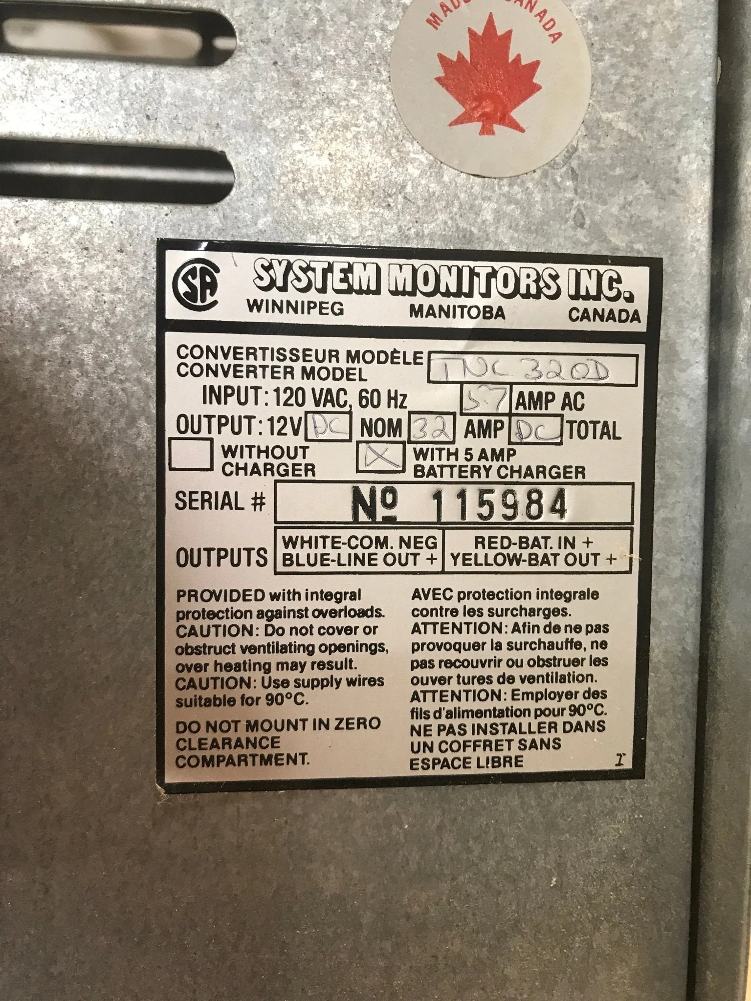 Used System Monitors 32 AMP Converter - TNC320D - Image 2
