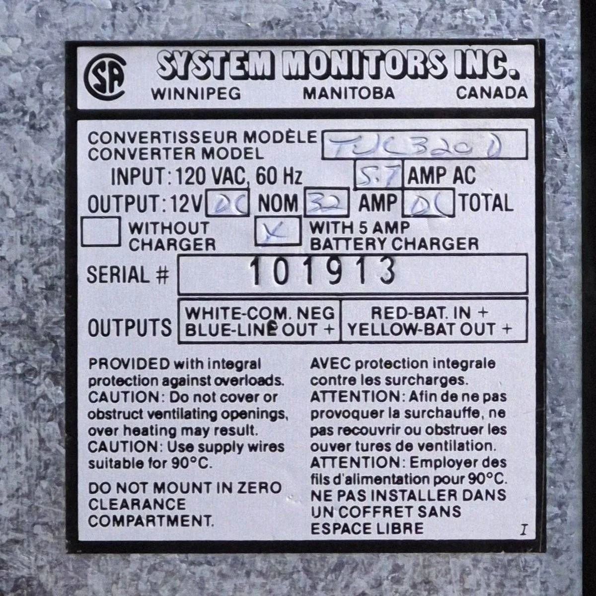 Used System Monitors, 32 AMP Converter - TNC320D - Image 2