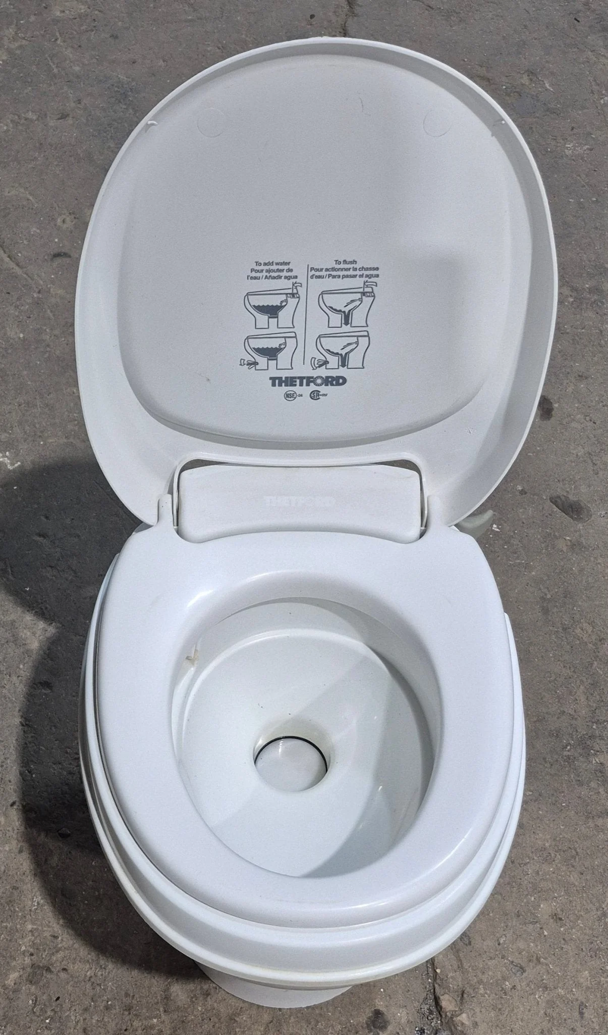 Used Thetford Toilet, Hand Flush, High Profile, White - AQUA MAGIC V , 31648 - Image 3