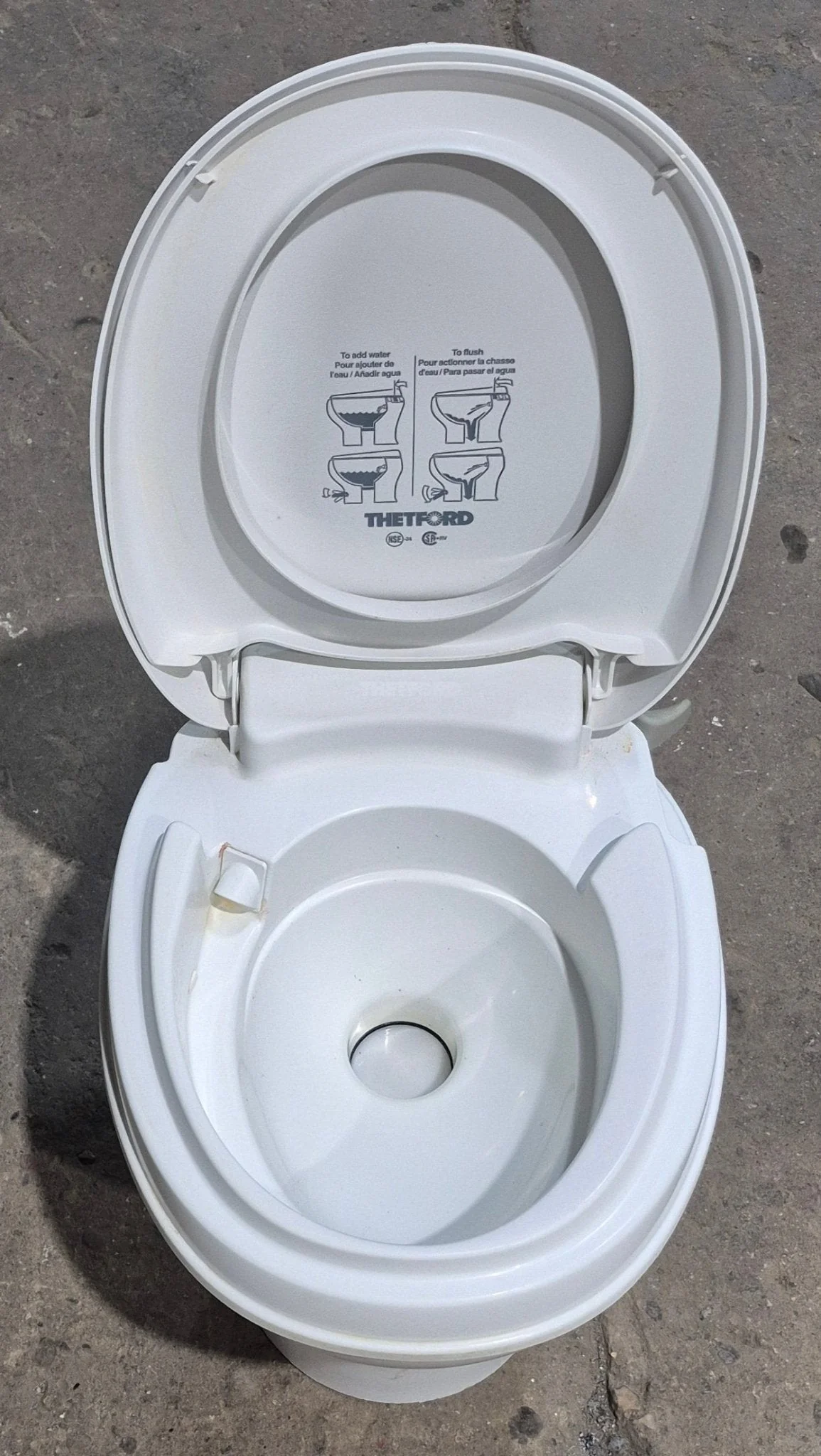 Used Thetford Toilet, Hand Flush, High Profile, White - AQUA MAGIC V , 31648 - Image 4