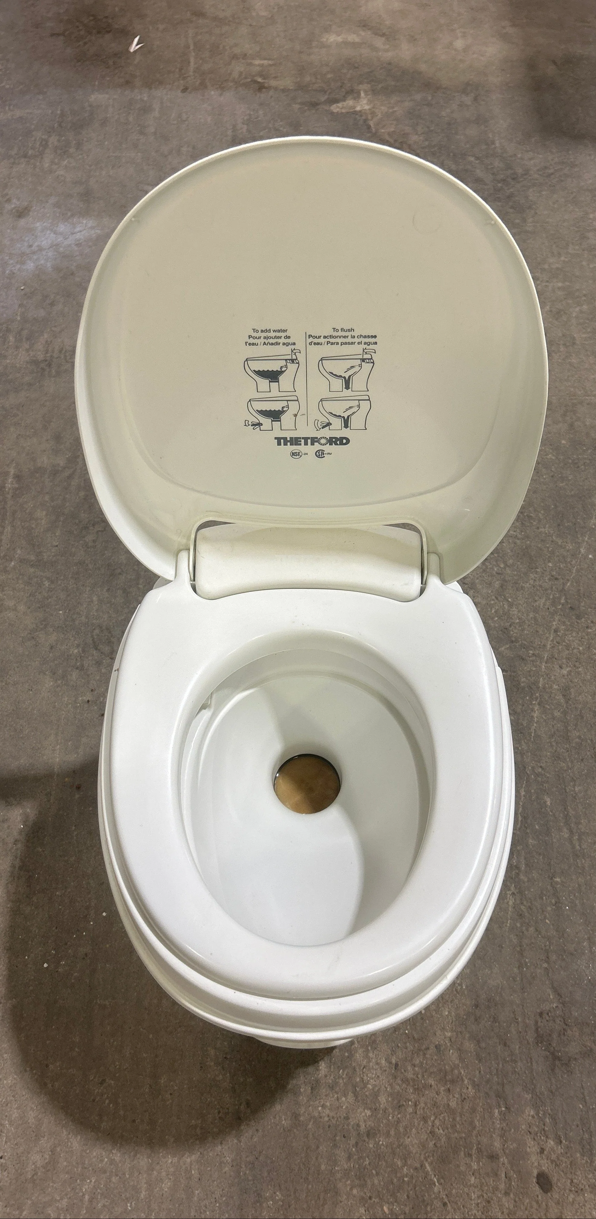 Used Thetford Toilet, High Profile, Foot Flush, Off White - Aqua-Magic V , 31652 - Image 3