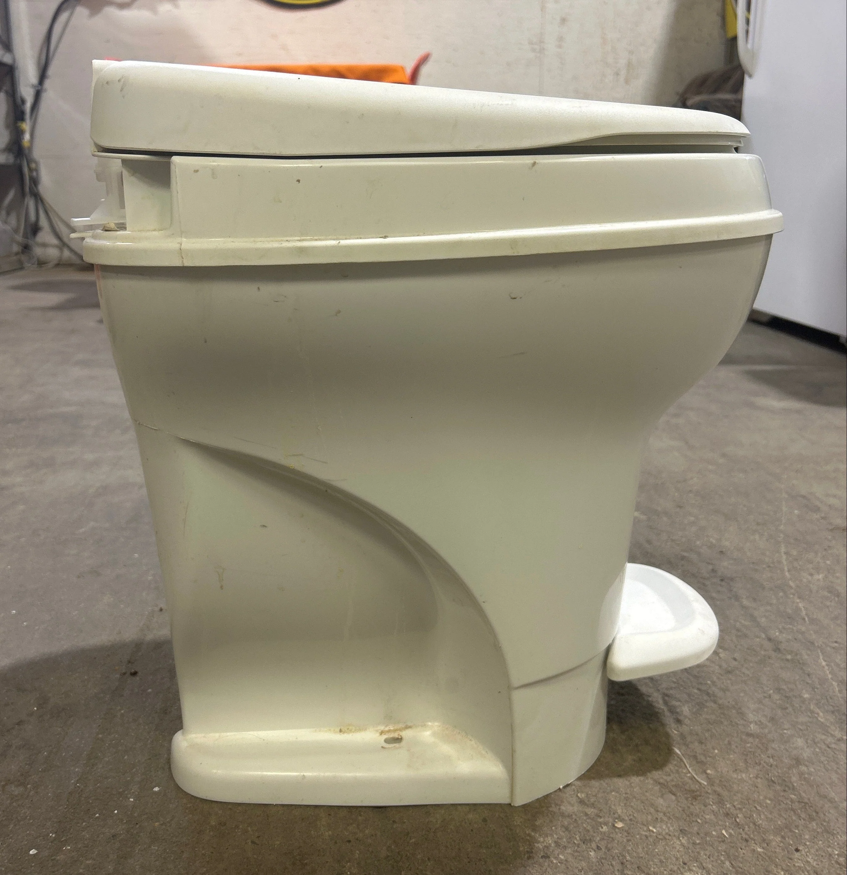 Used Thetford Toilet, High Profile, Foot Flush, Off White - Aqua-Magic V , 31652 - Image 4