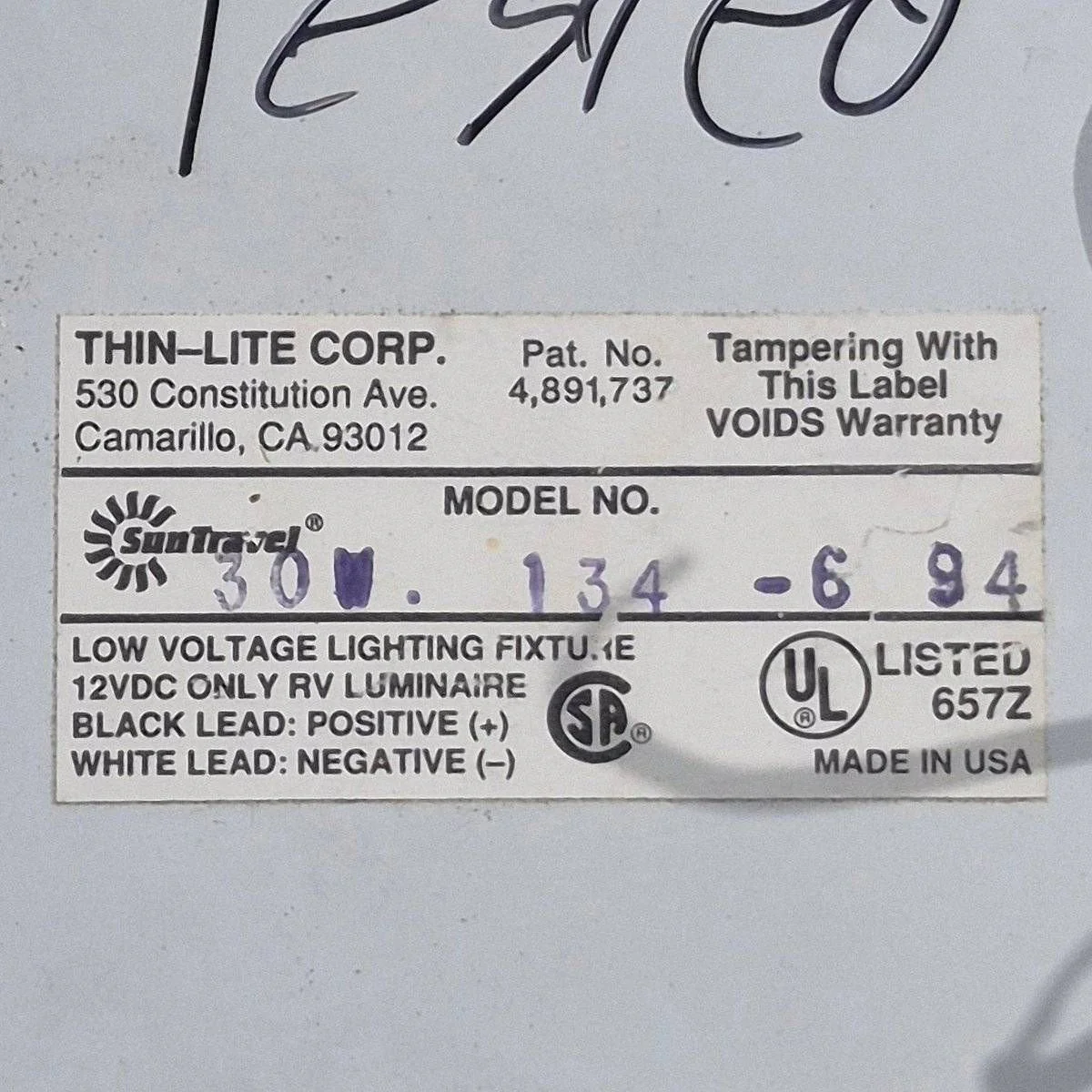 Used Thin-Lite Dual Fluorescent Light Fixture - Model 134 - Image 2