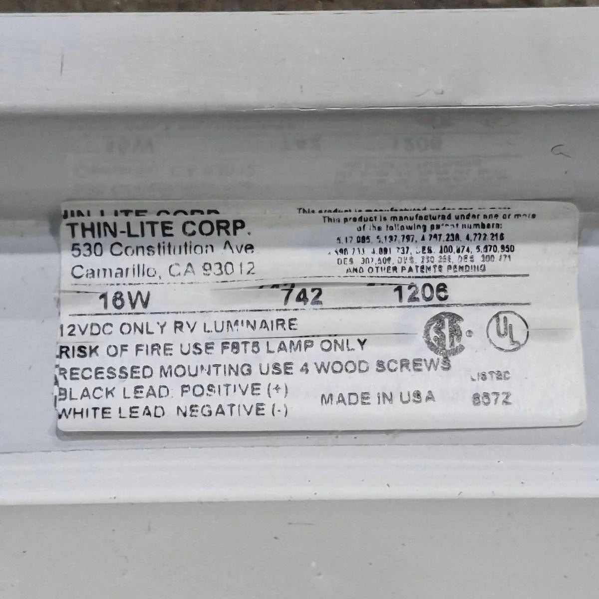 Used Thin-Lite Dual Fluorescent Light Fixture - Model 742 - Image 6