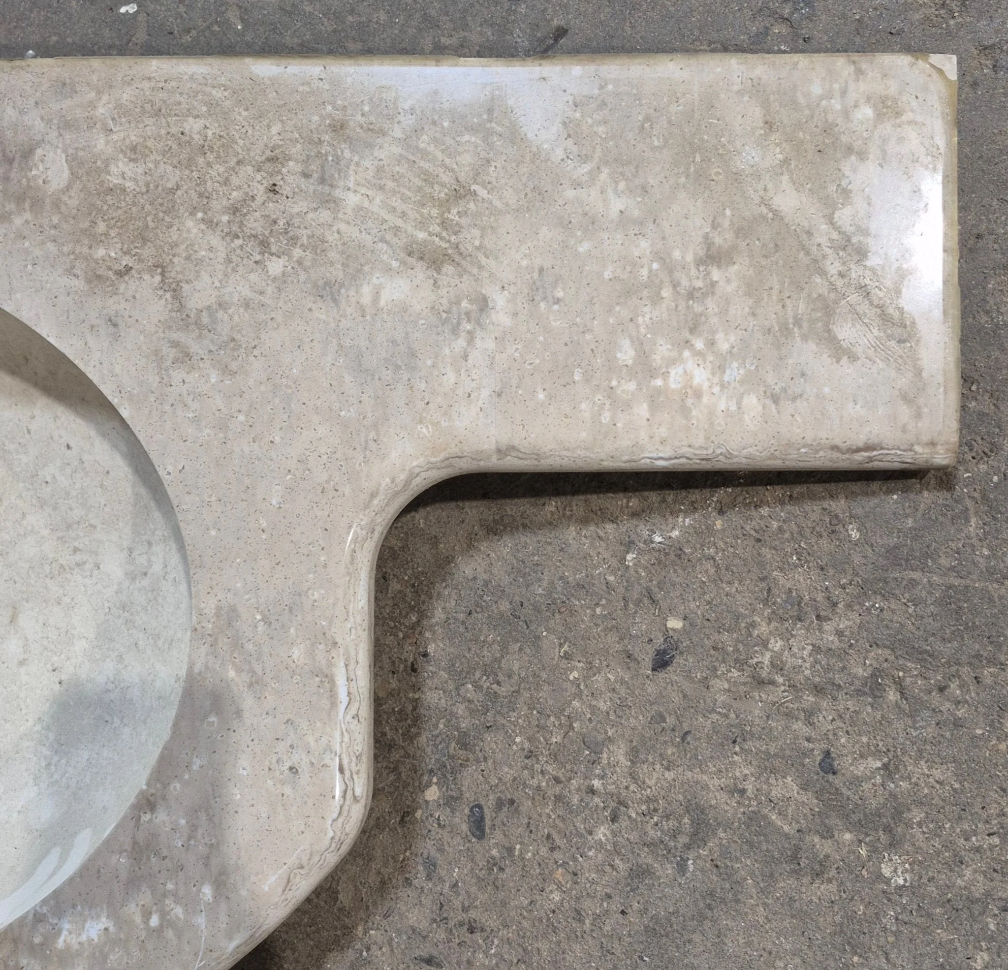 Used Undermount Bathroom Sink With Cornered Counter Section - Image 4