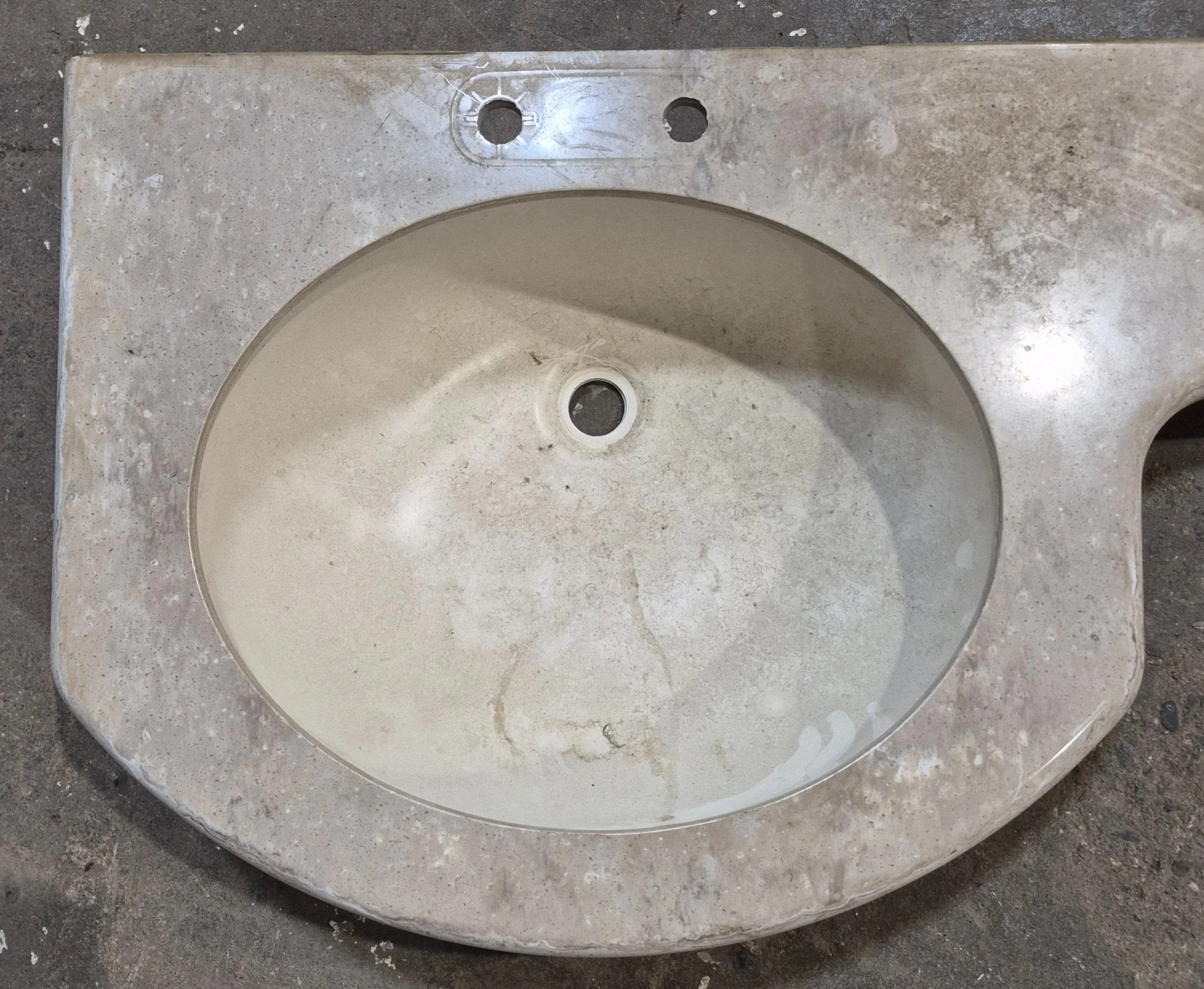 Used Undermount Bathroom Sink With Cornered Counter Section - Image 5