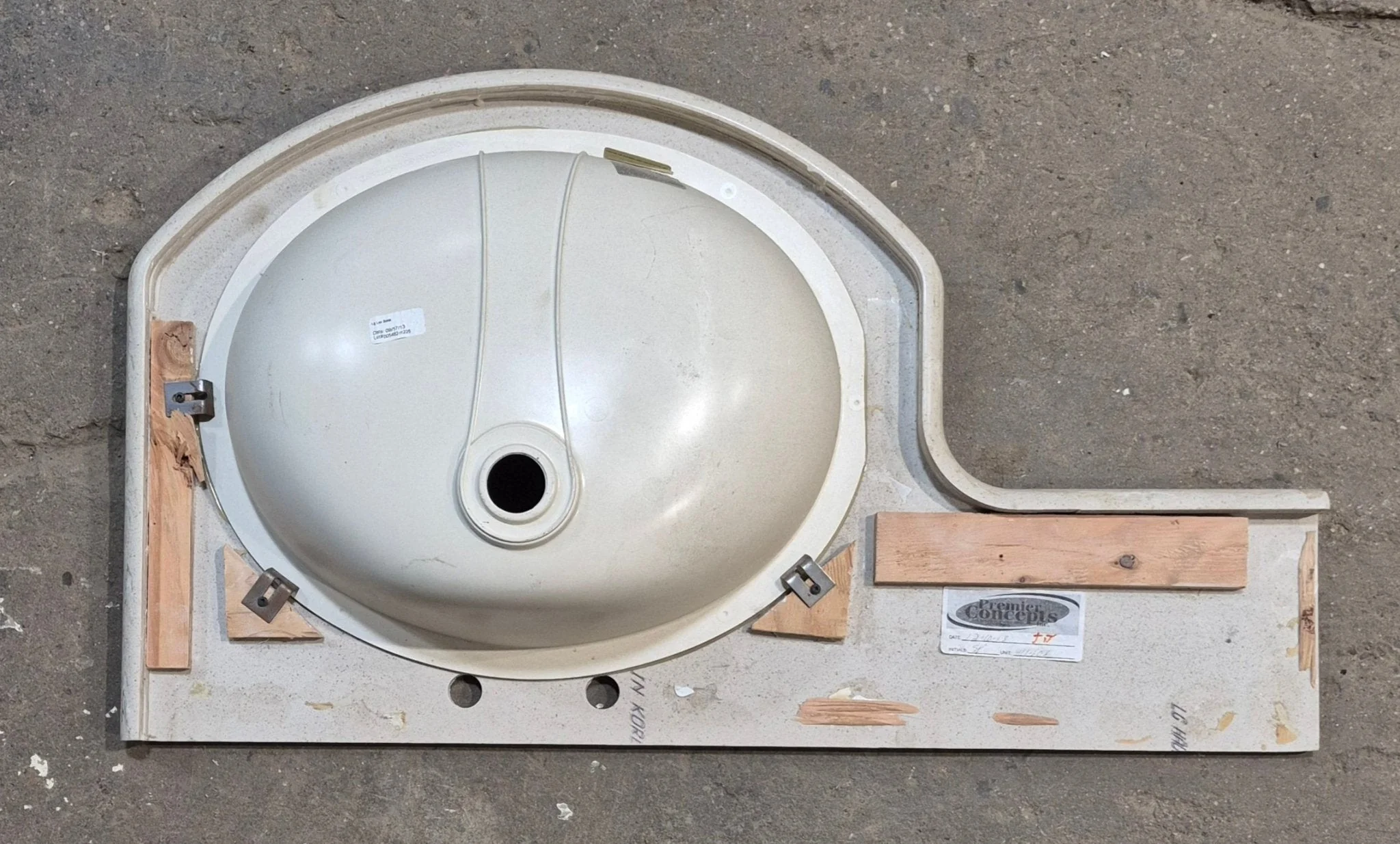 Used Undermount Bathroom Sink With Cornered Counter Section - Image 6