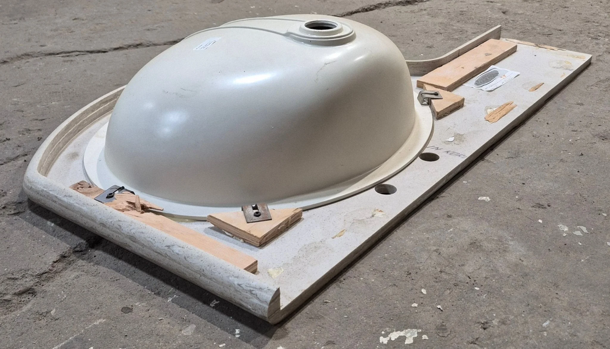 Used Undermount Bathroom Sink With Cornered Counter Section - Image 7