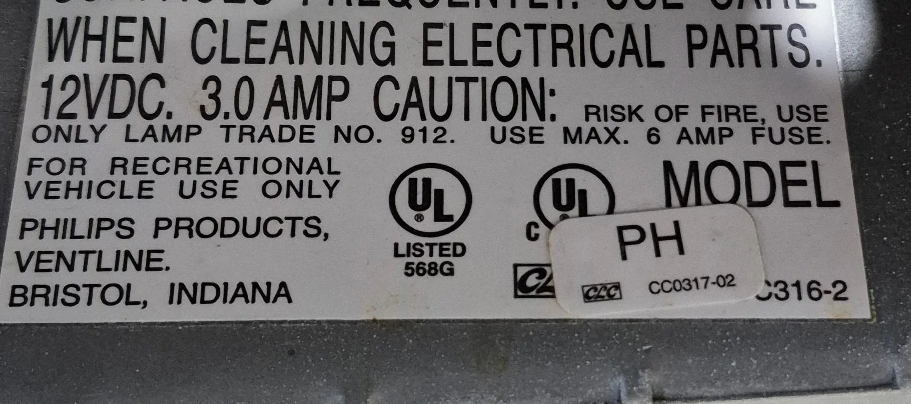 Used Ventline RV Range Hood Fan CC0317-02 - Image 8
