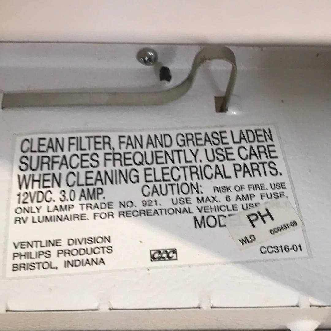 Used Ventline RV Range Hood Fan CC0431-09 - Image 5