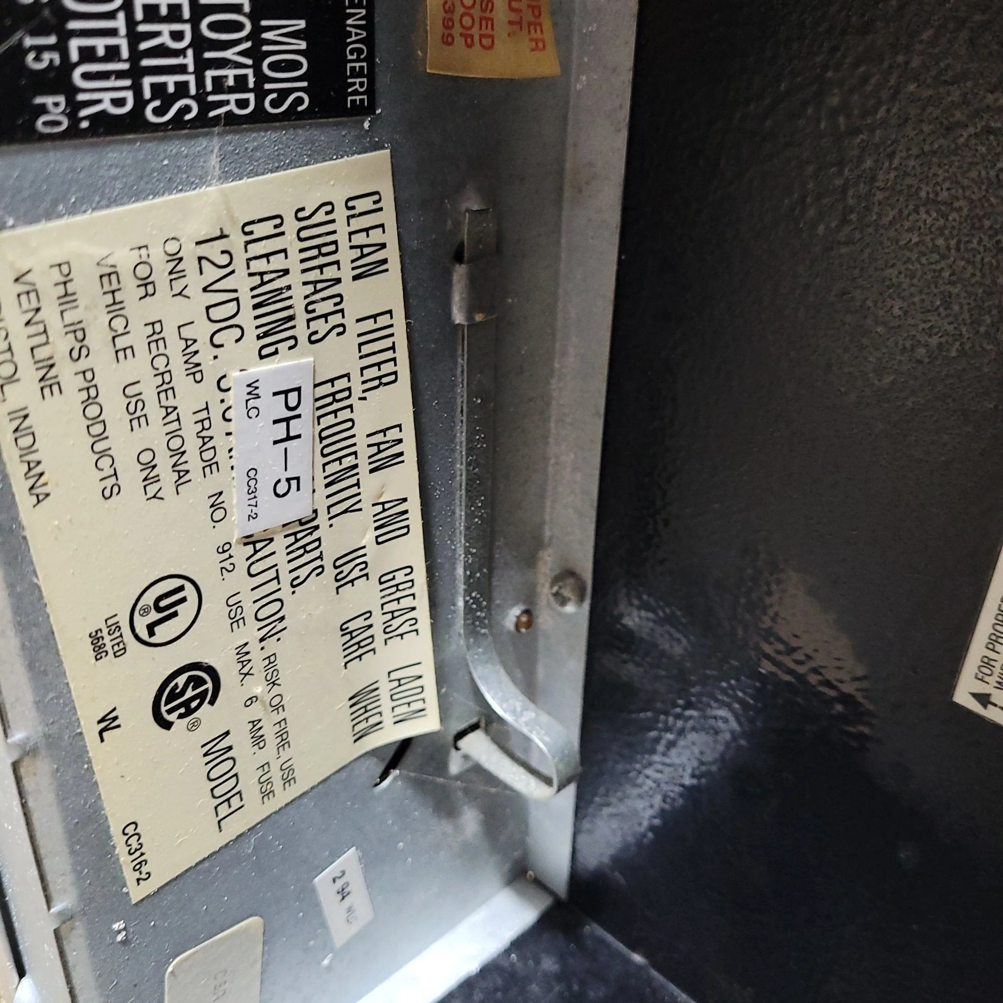 Used Ventline RV Range Hood Fan CC316-2 - Image 3
